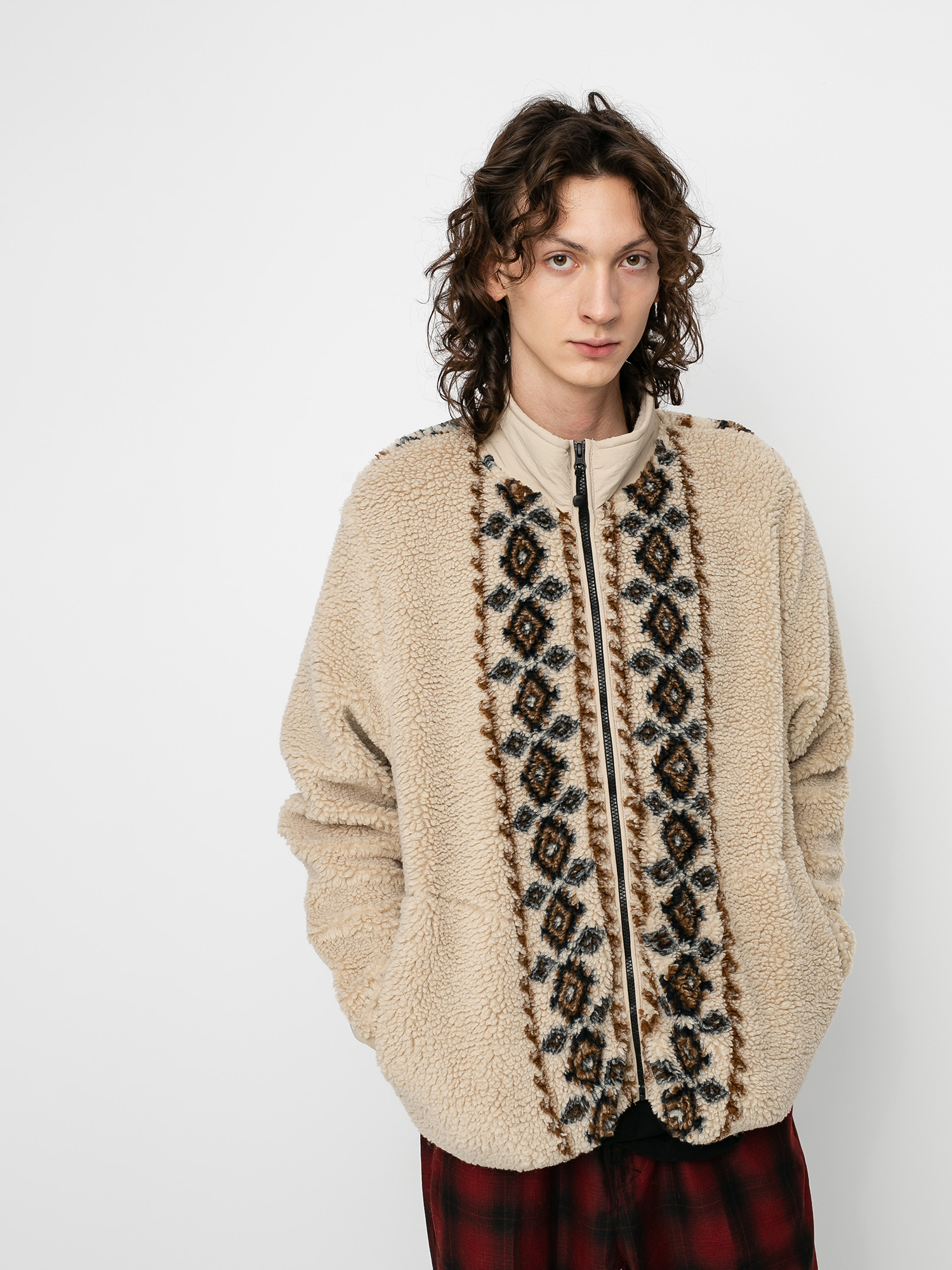 セール ステューシー Stussy メンズ フリース トップス Lima Jacquard Sherpa Jacket Beige 大幅値下 メール便ok 日本製 Www Drranjeetagupta Com