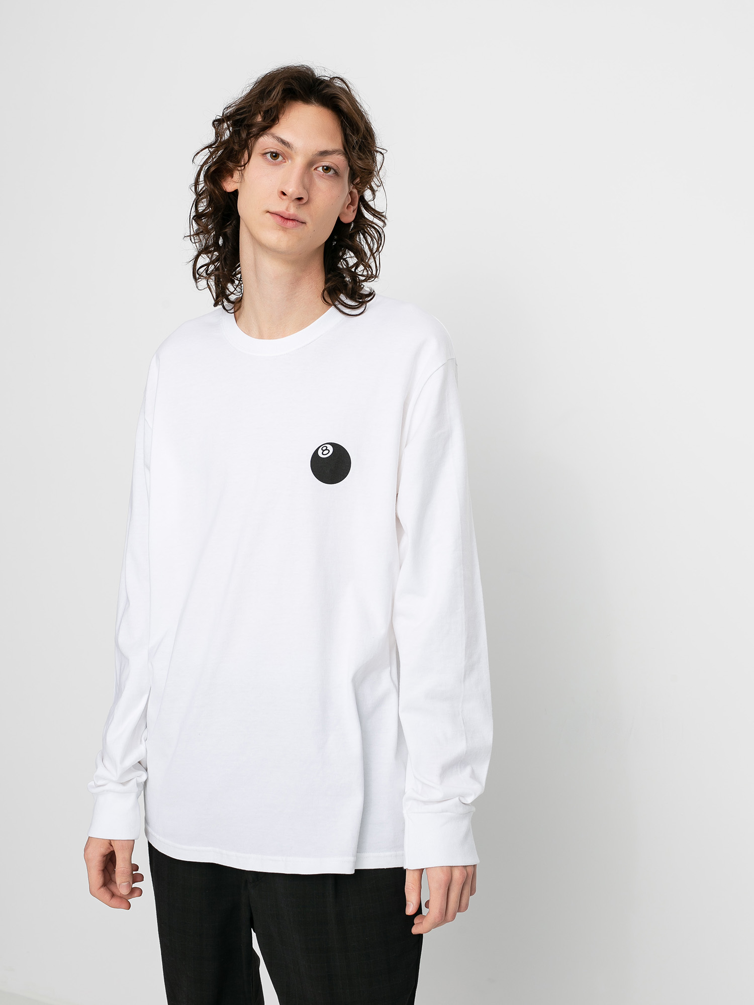 Stussy 8 Ball Corp Longsleeve (white)
