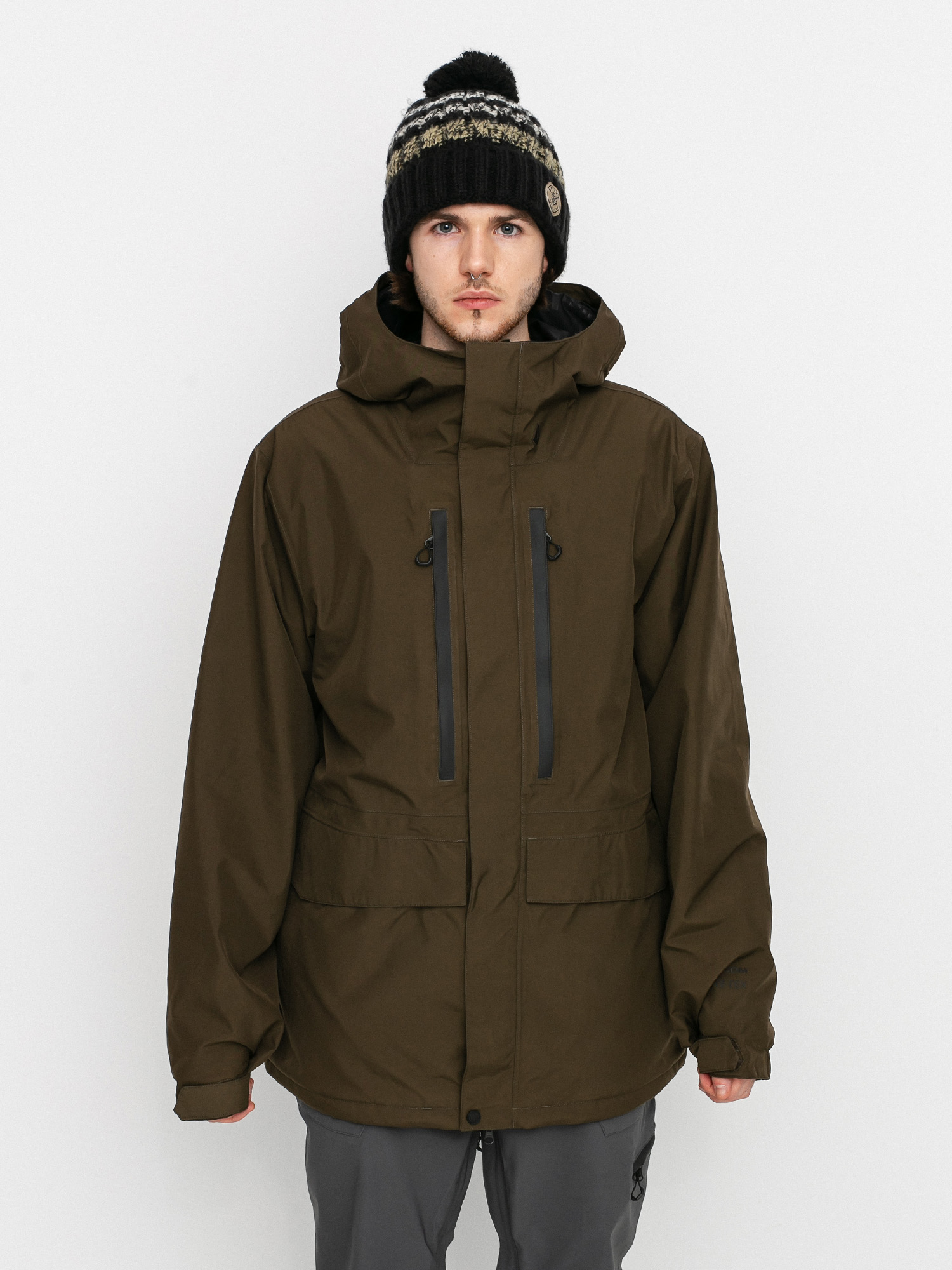 Mens Volcom Ten Ins Gore Tex Snowboard jacket (black military)