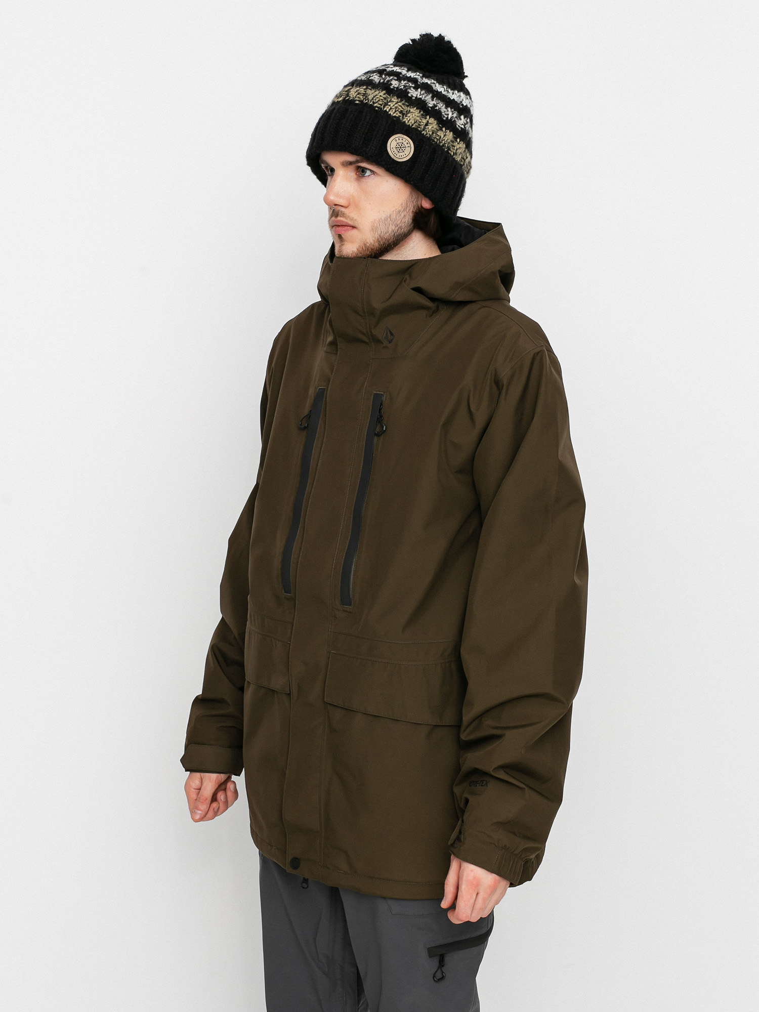 Mens Volcom Ten Ins Gore Tex Snowboard jacket (black military)