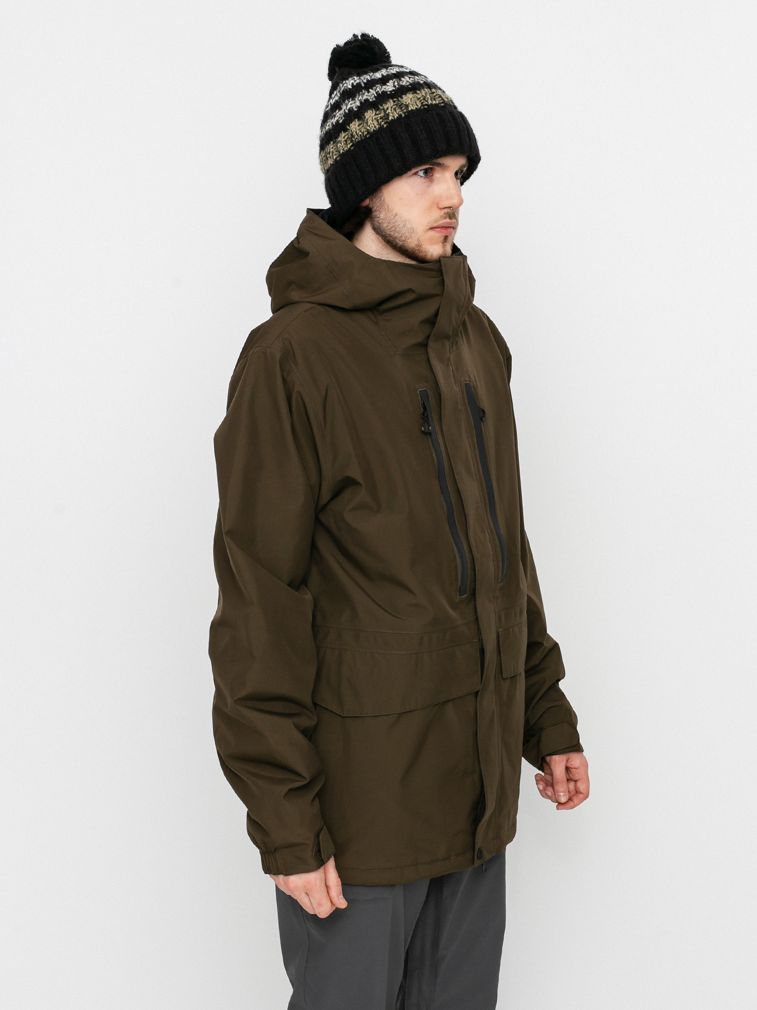Mens Volcom Ten Ins Gore Tex Snowboard jacket (black military)