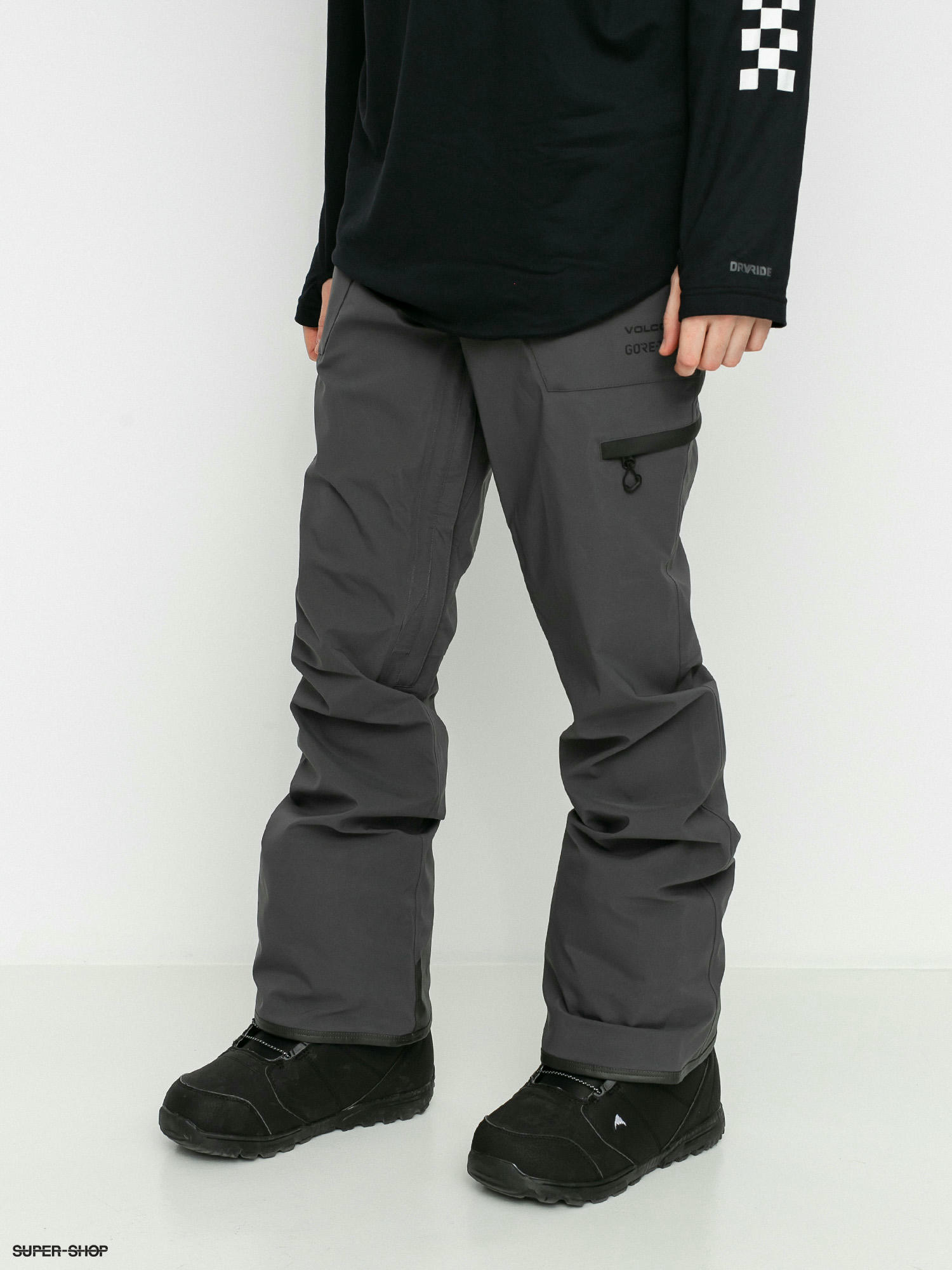 Mens Volcom Stretch Gore Tex Snowboard pants (dark grey)
