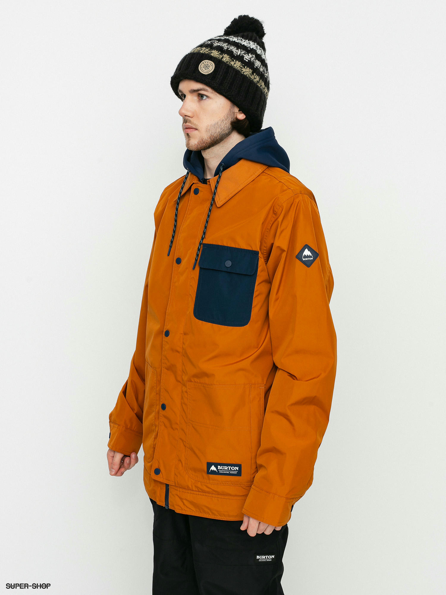 burton orange snowboard jacket