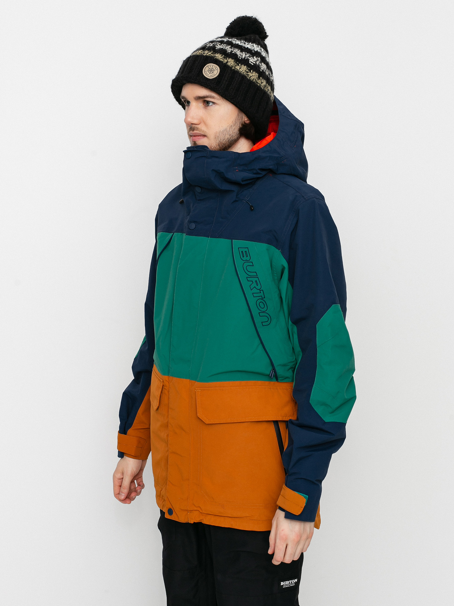 Mens Burton Breach Insulated Snowboard jacket (dress blue/antique green/true penny)