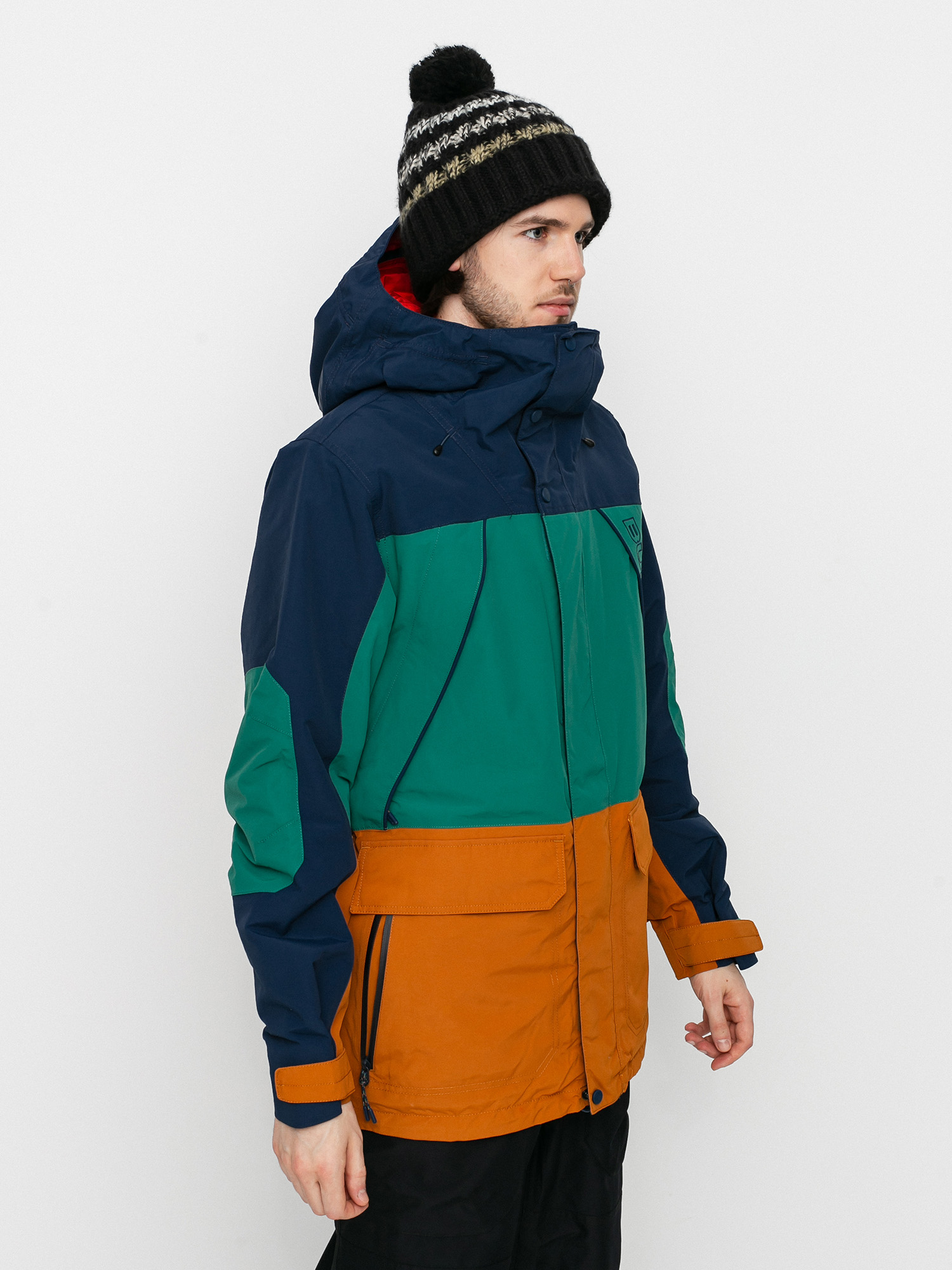 Mens Burton Breach Insulated Snowboard jacket (dress blue/antique green/true penny)