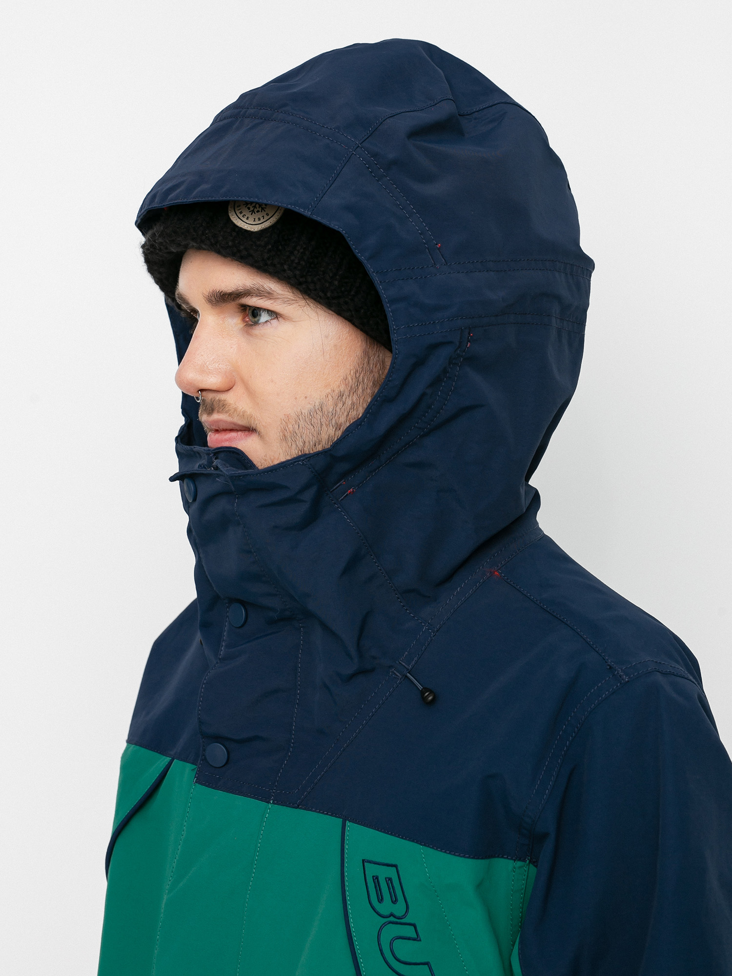 Mens Burton Breach Insulated Snowboard jacket (dress blue/antique green/true penny)