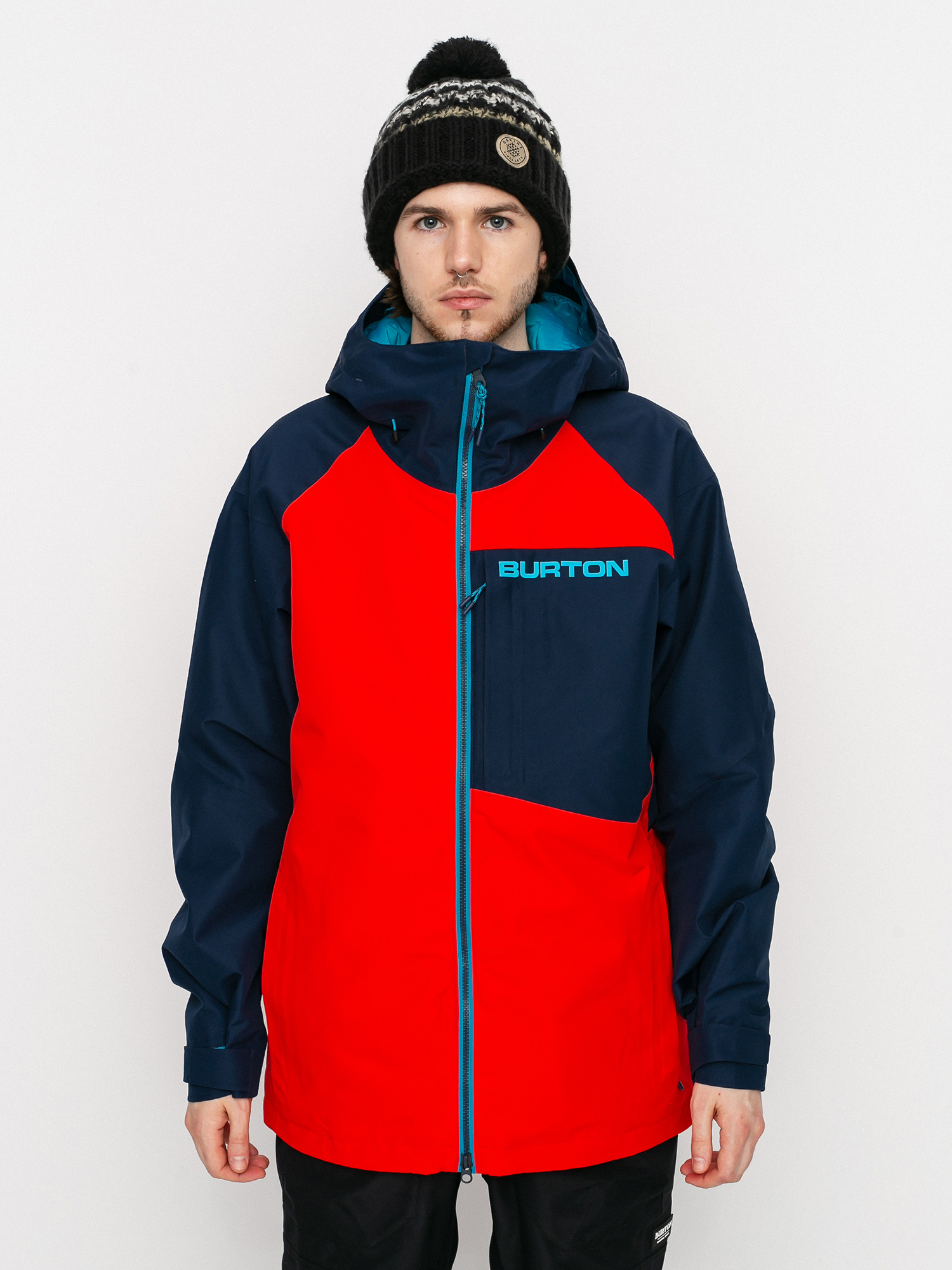 Mens Burton Gore Tex Radial Insulated Snowboard jacket flame scarlet dress blue