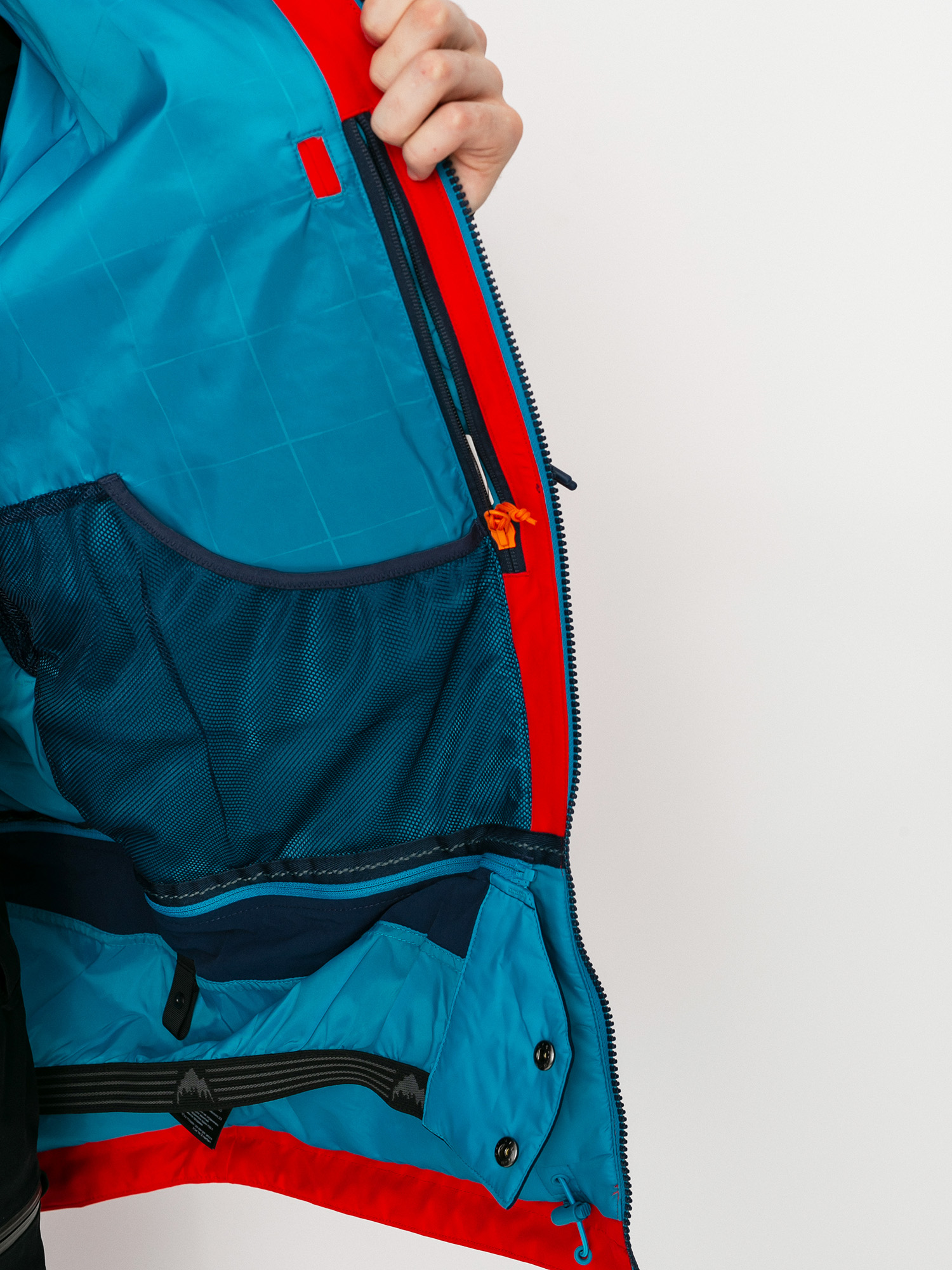 Mens Burton Gore Tex Radial Insulated Snowboard jacket (flame scarlet/dress blue)