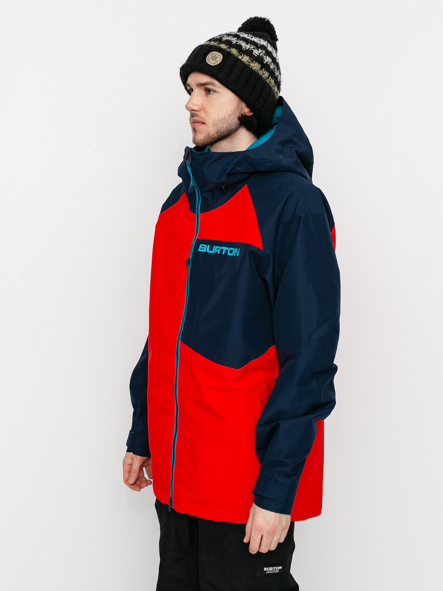 Mens Burton Gore Tex Radial Insulated Snowboard jacket (flame scarlet/dress blue)