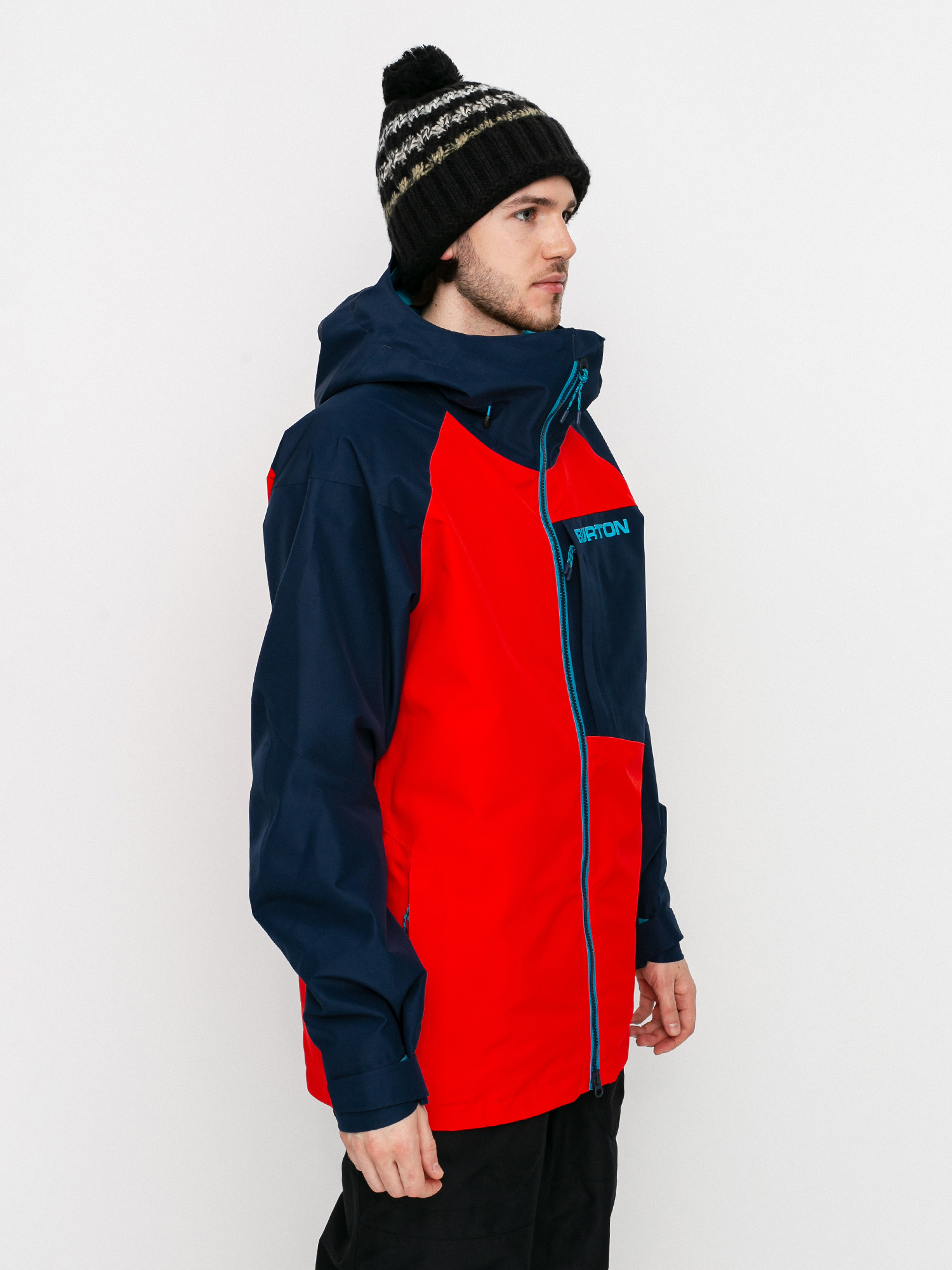 Mens Burton Gore Tex Radial Insulated Snowboard jacket (flame scarlet/dress blue)