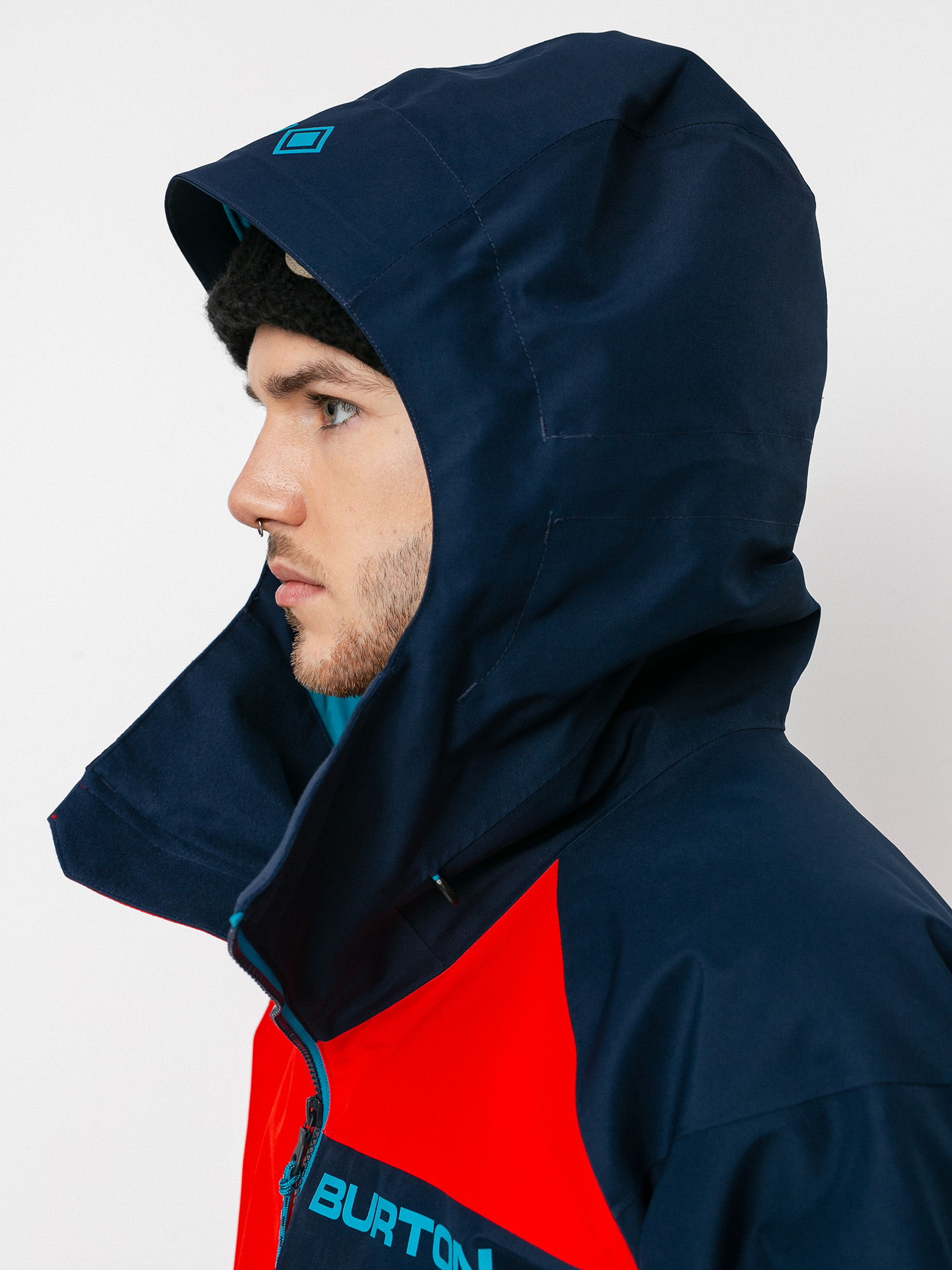 Mens Burton Gore Tex Radial Insulated Snowboard jacket (flame scarlet/dress blue)