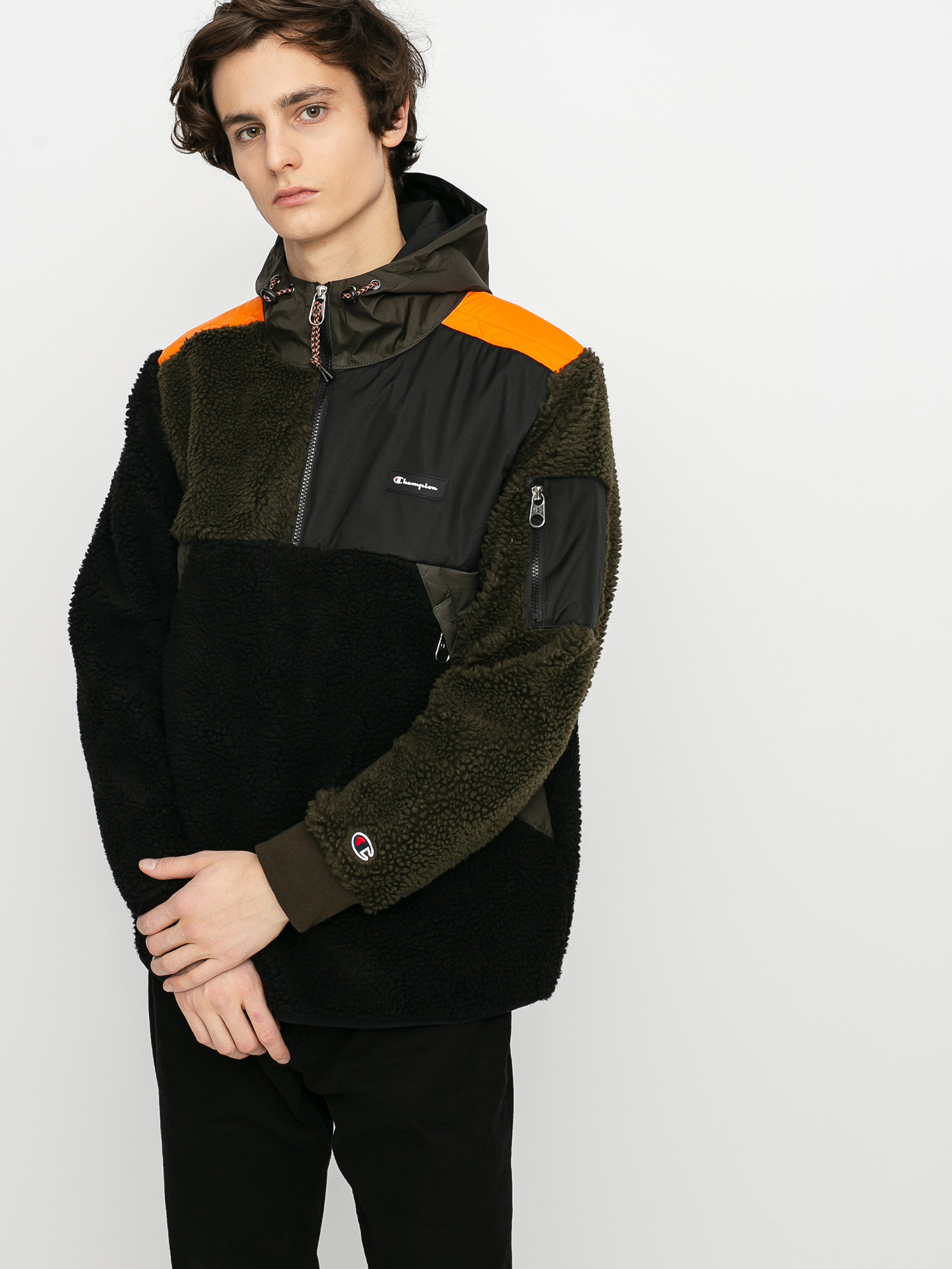 Herren Champion Half Zip Sweatshirt HD 214812 Fleecejacke (nbk/blv/crt)