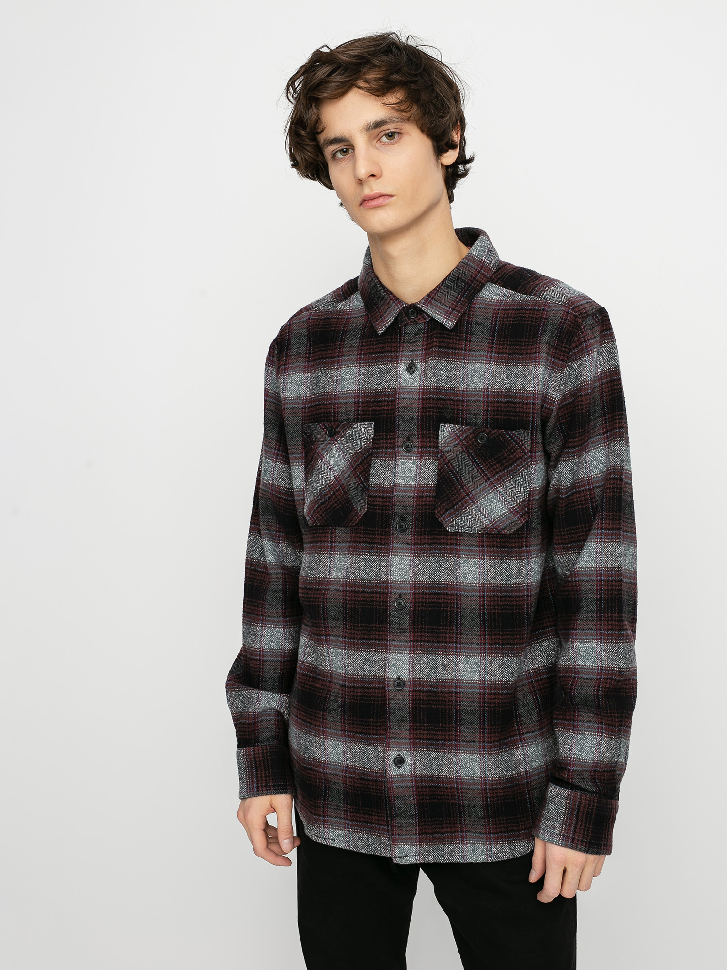 Volcom Quintin Flannel Ls Hemd (black)