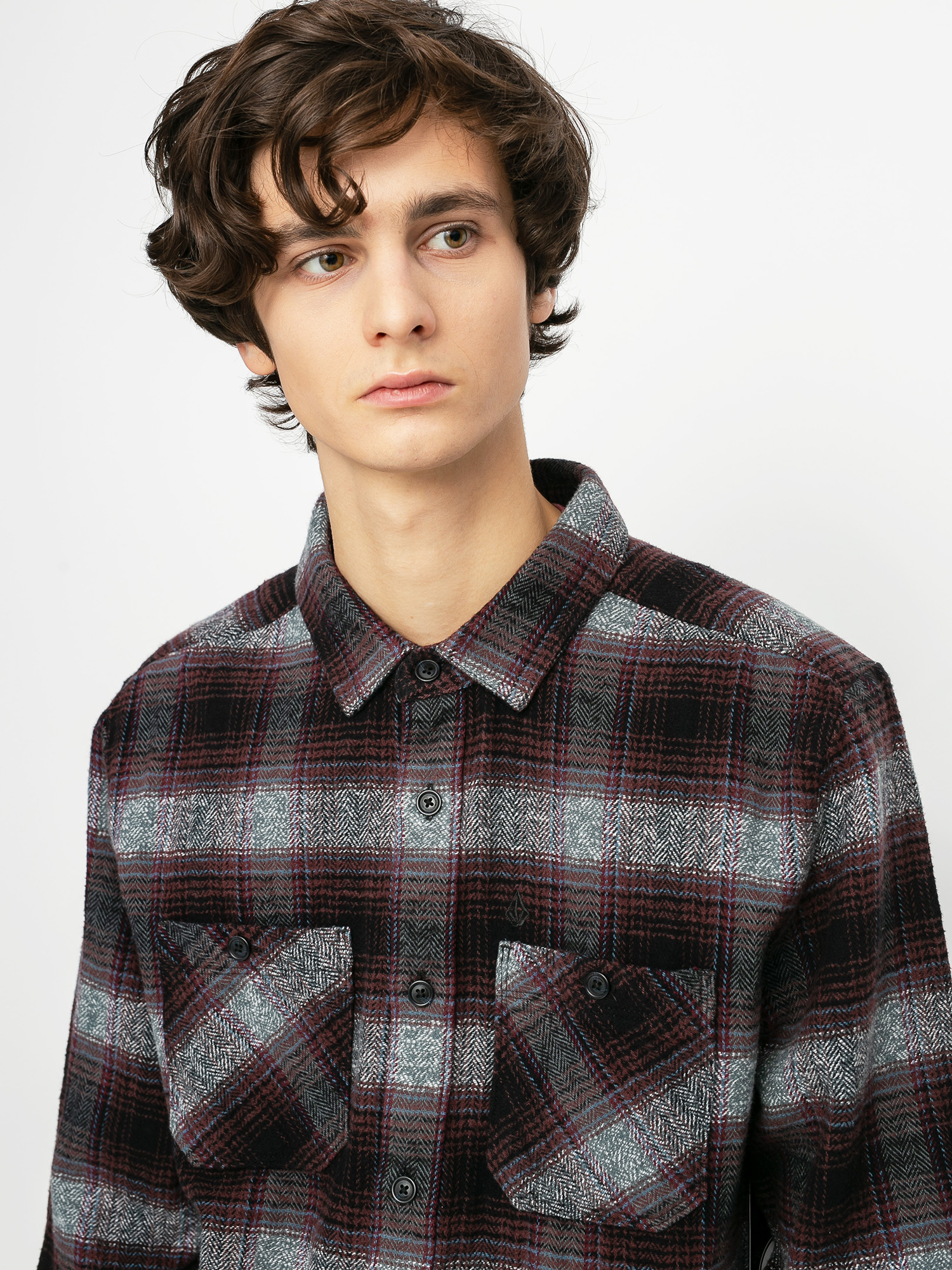 Volcom Quintin Flannel Ls Hemd (black)