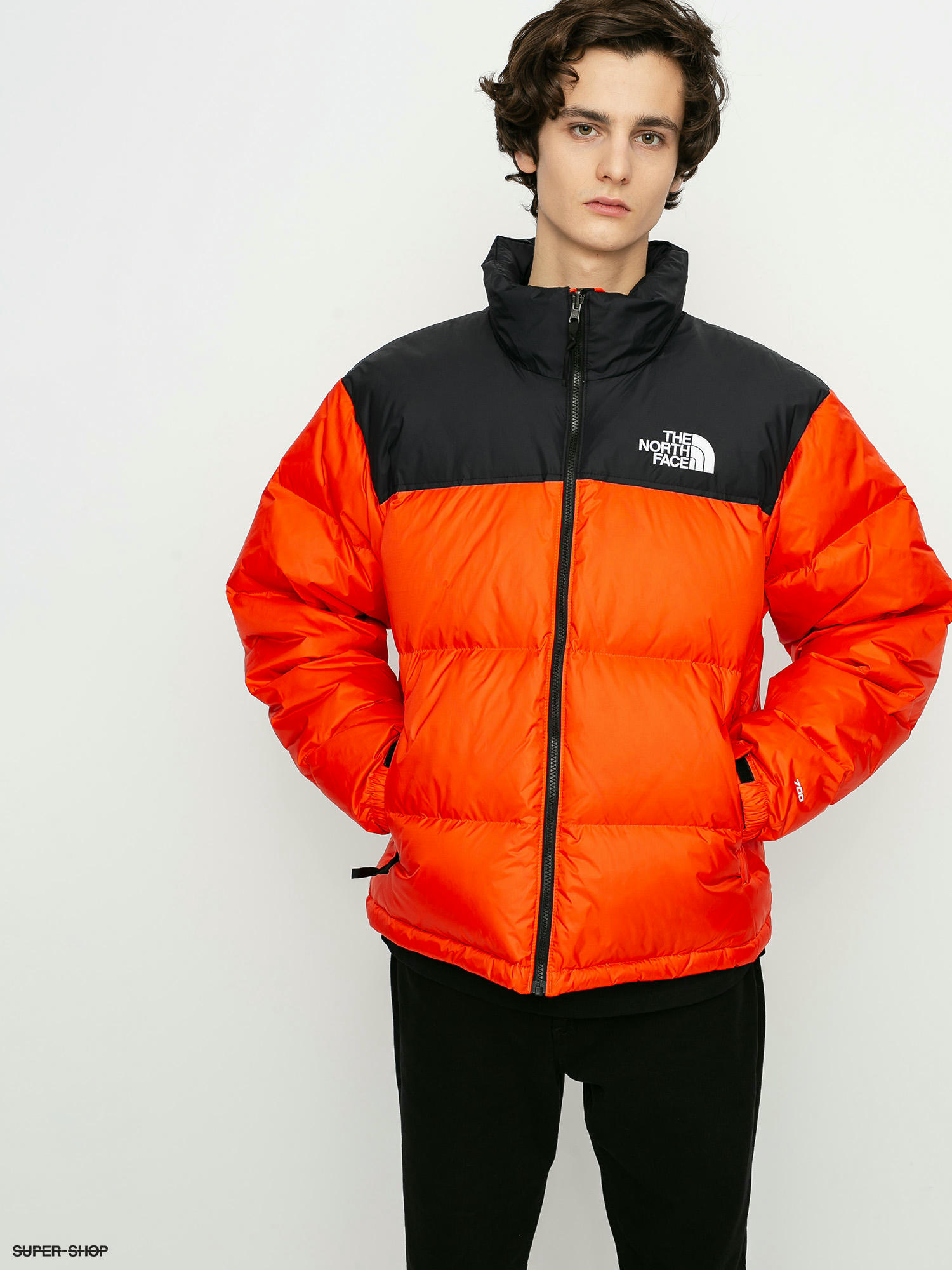 1996 retro nuptse cheap jacket orange