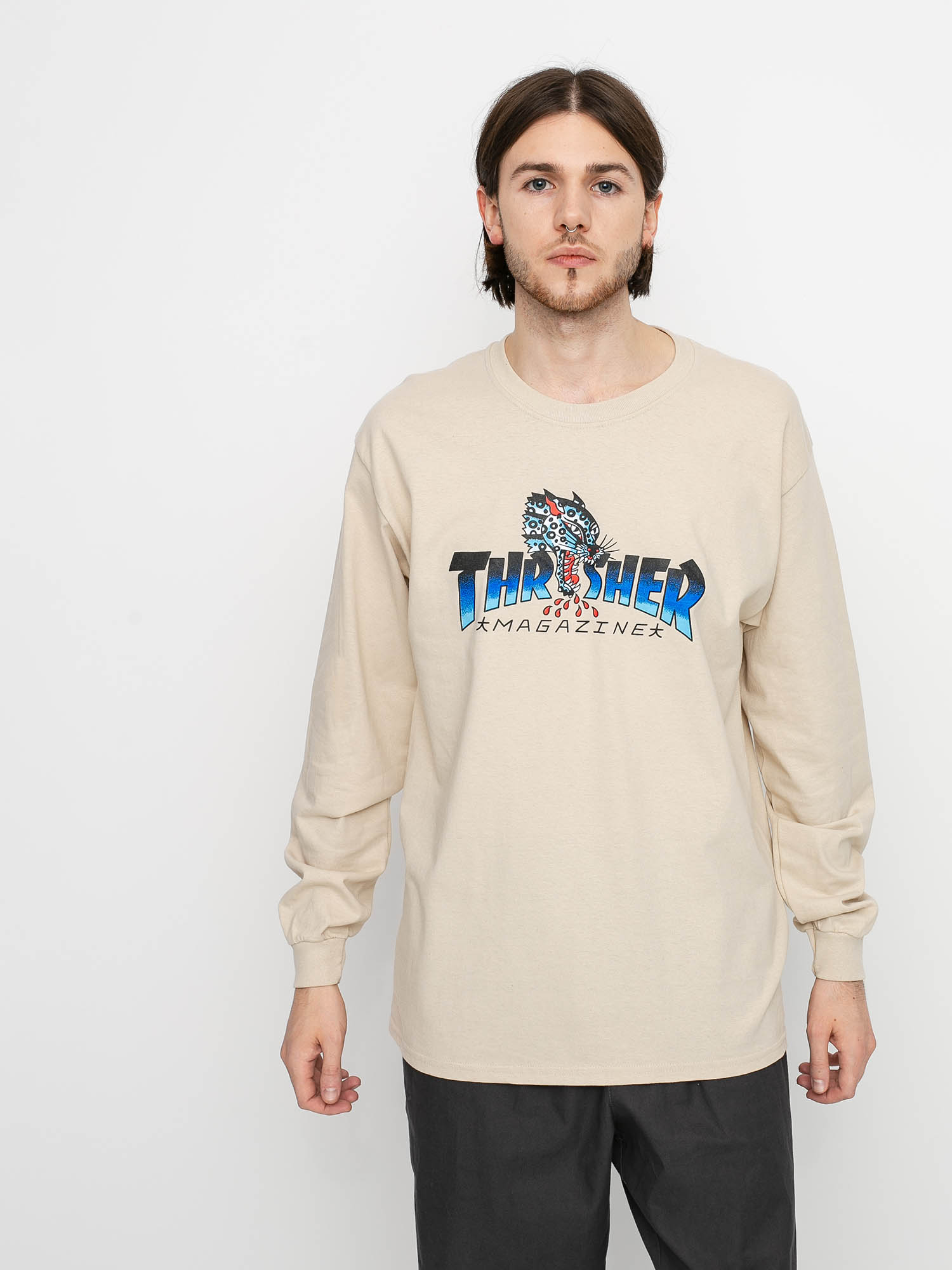 Thrasher Leopard Mag Longsleeve - beige (sand)
