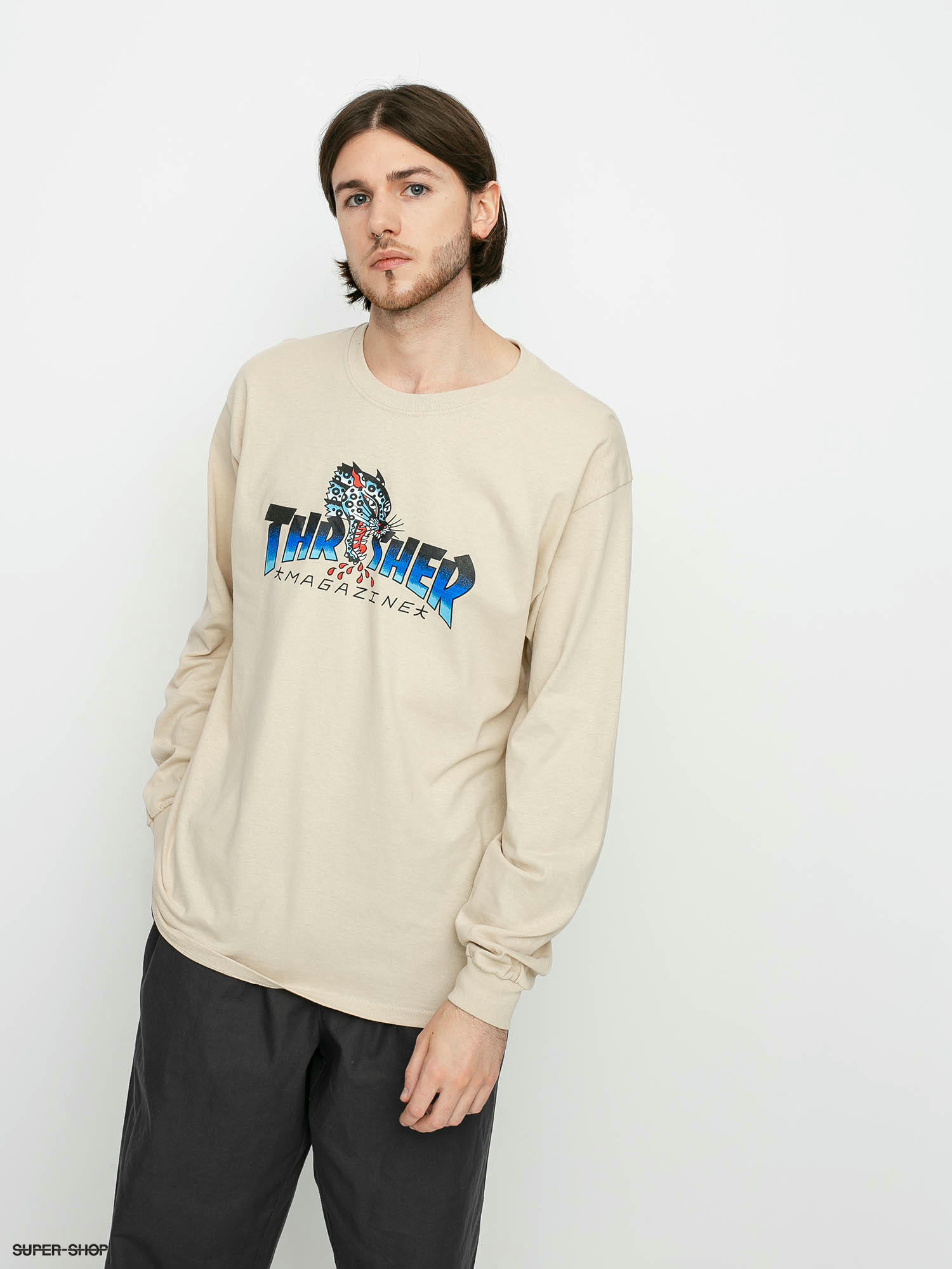 Thrasher Leopard Mag Longsleeve Sand