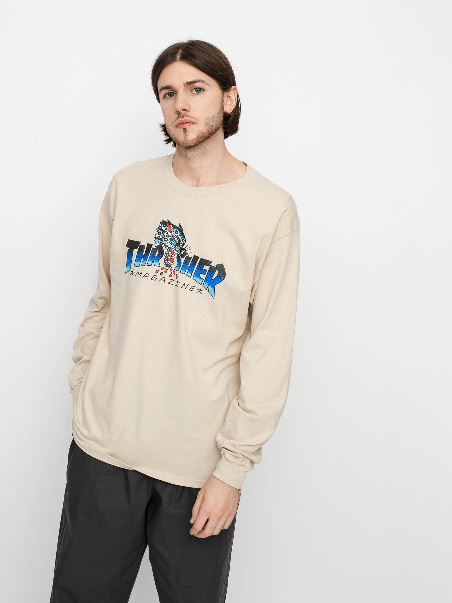 Thrasher Leopard Mag Longsleeve - beige (sand)