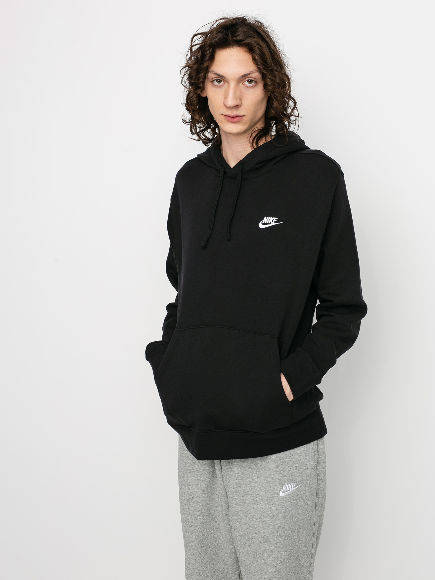 Nike Club Hoodie Po Bb HD Hoody Schwarz black black white