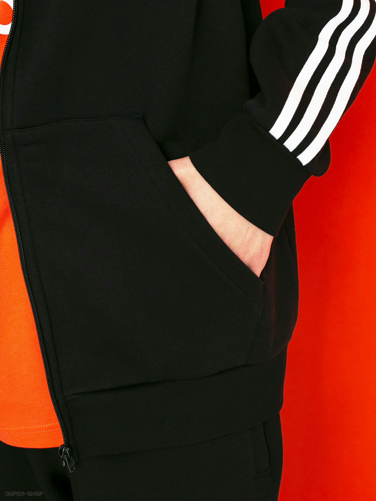 adidas black 3 stripe sweatshirt