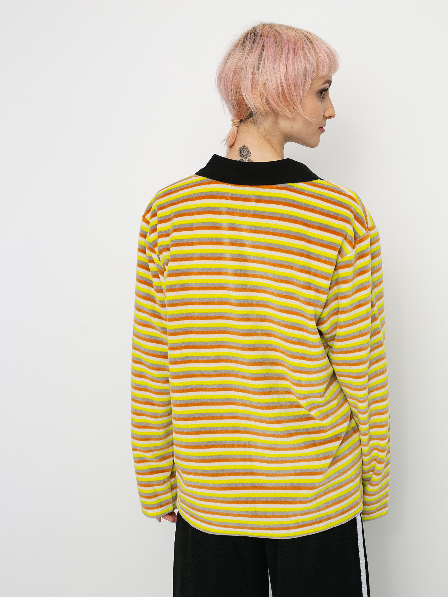 Stussy Rosemary Velour Stripe Longsleeve Wmn (yellow)
