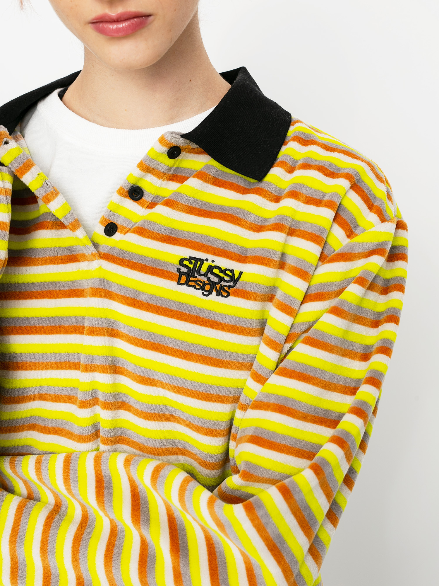 Stussy Rosemary Velour Stripe Longsleeve Wmn (yellow)