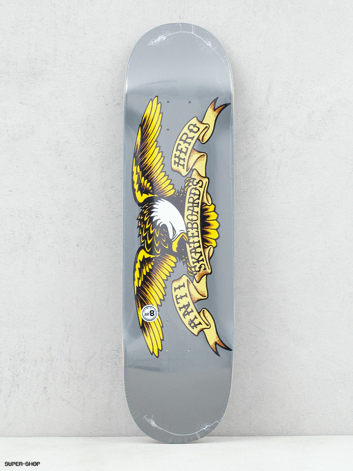 Anti Hero Skateboard Deck Classic Eagle Grey 8.25" With Pro Grip 