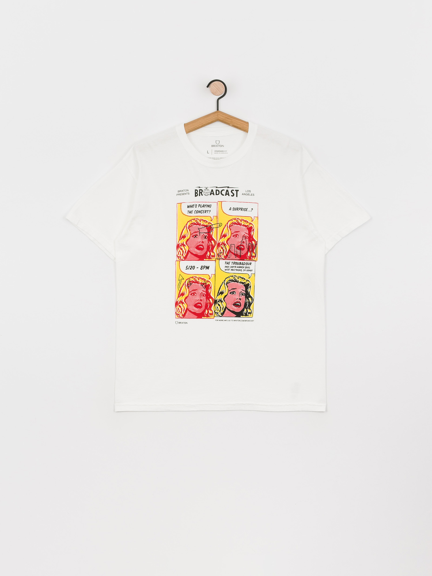 Brixton La Brxtn Broadcast Stt T-shirt (white garment dye)