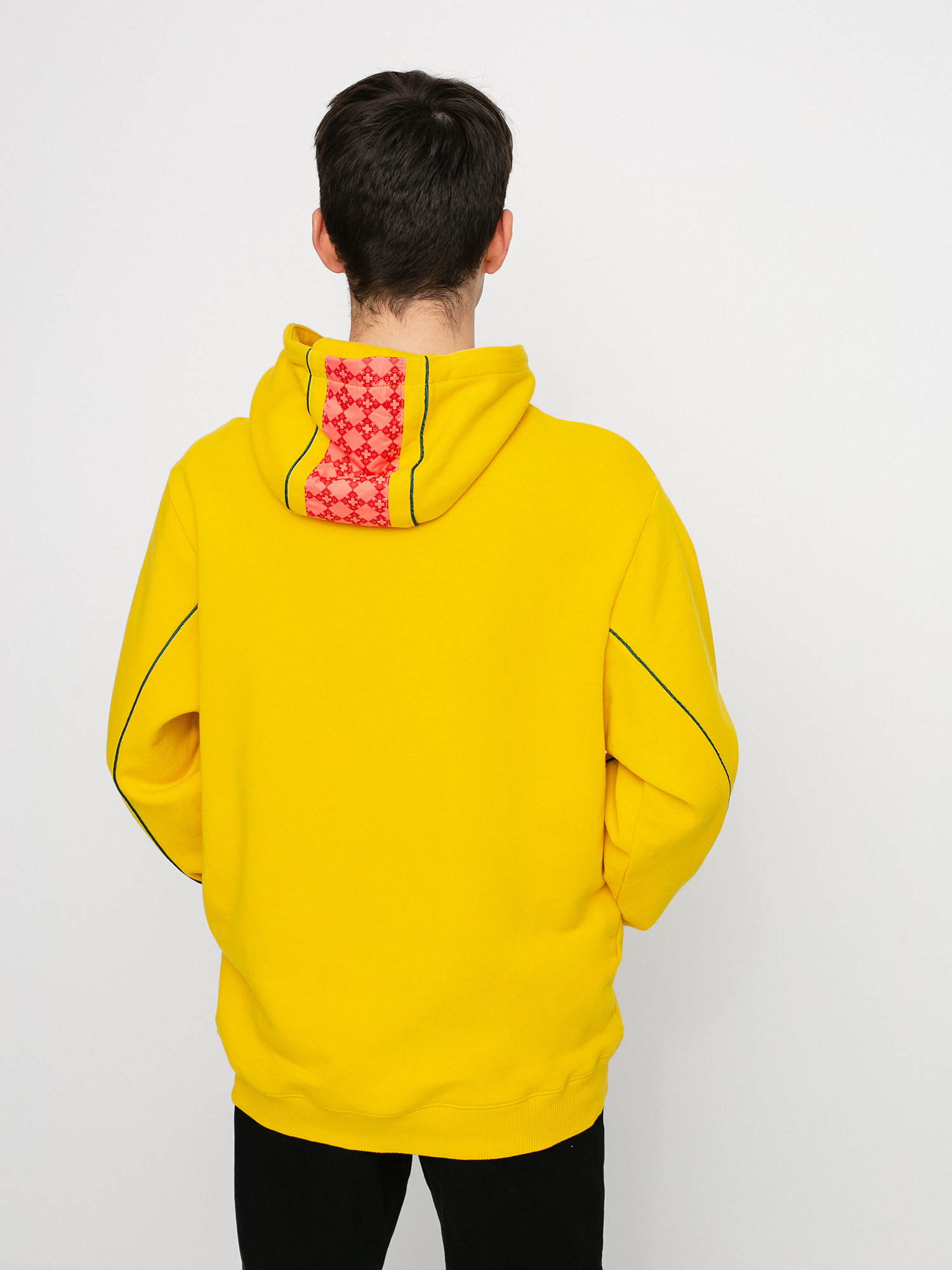 checkered hoodie yellow