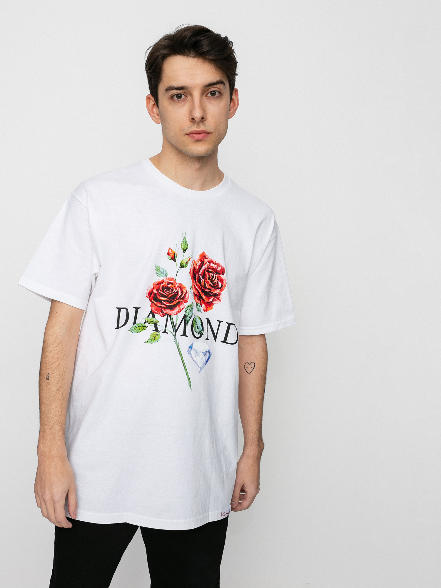 Diamond Supply Co. Red Rose T-shirt (white)