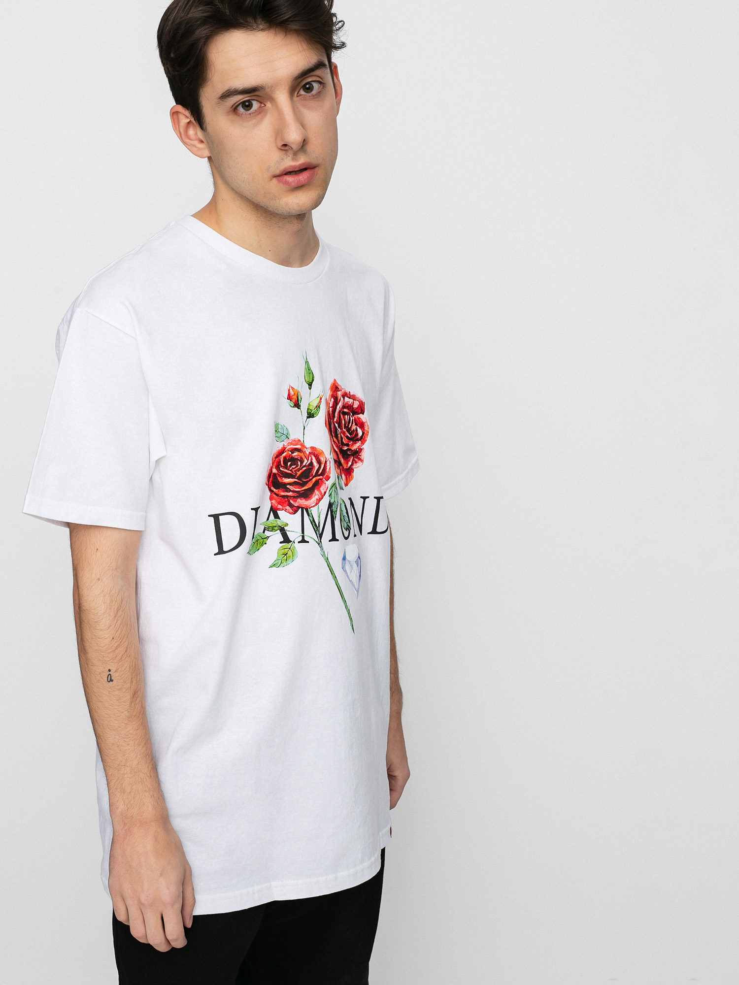 Diamond Supply Co. Red Rose T-shirt (white)