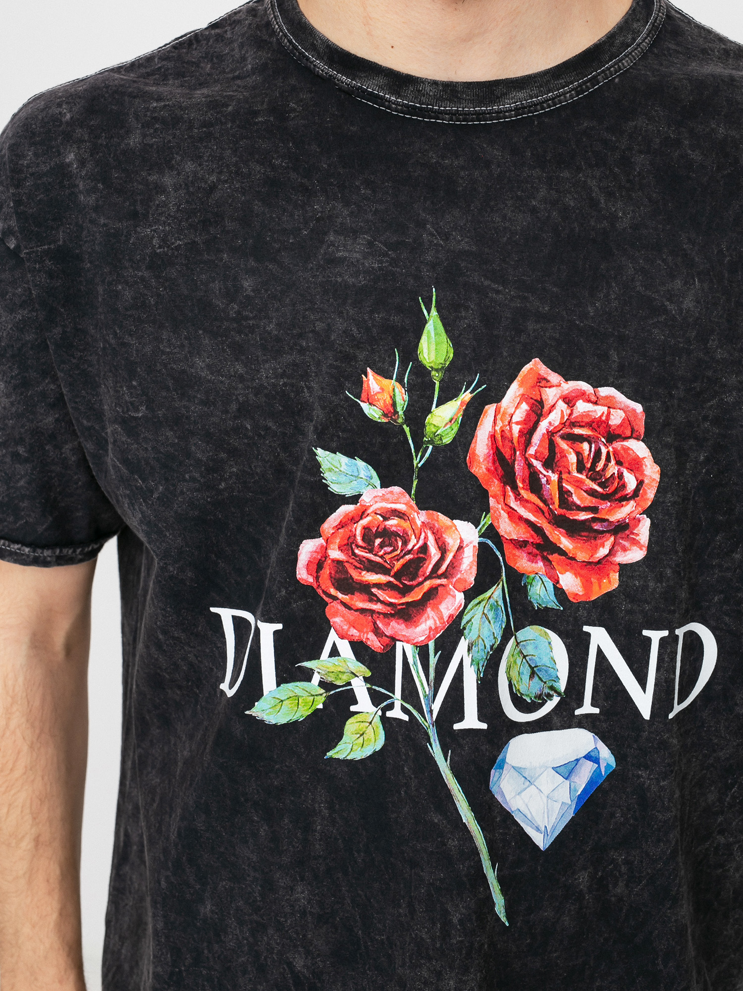 black t shirt red rose
