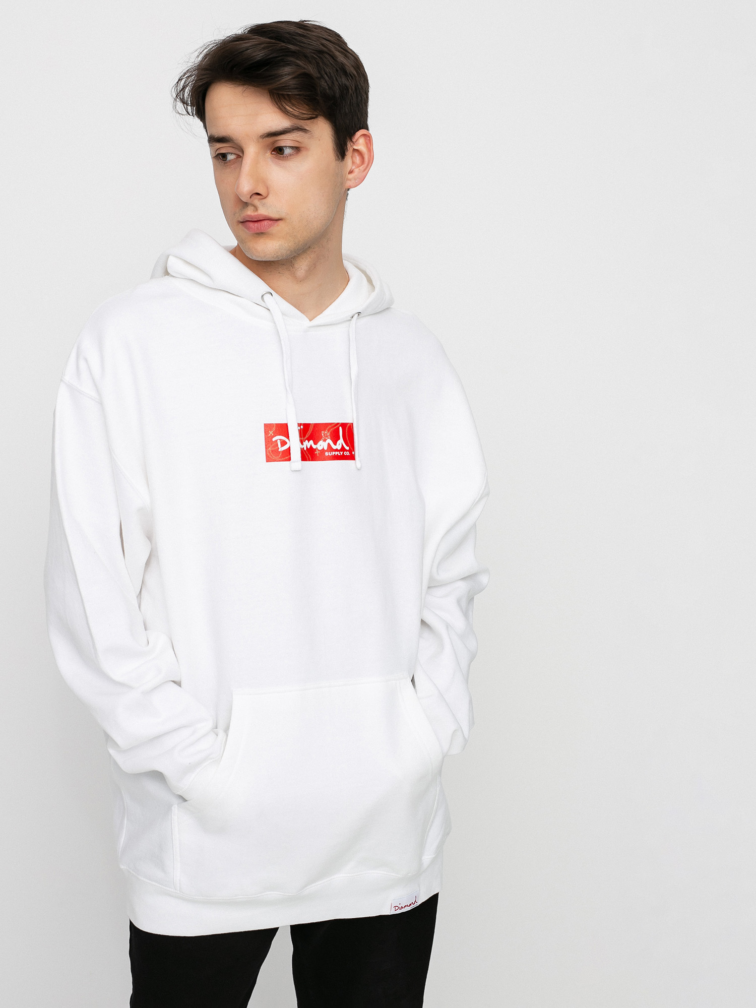 Diamond Supply Co. Rosary Box Logo HD Hoodie white