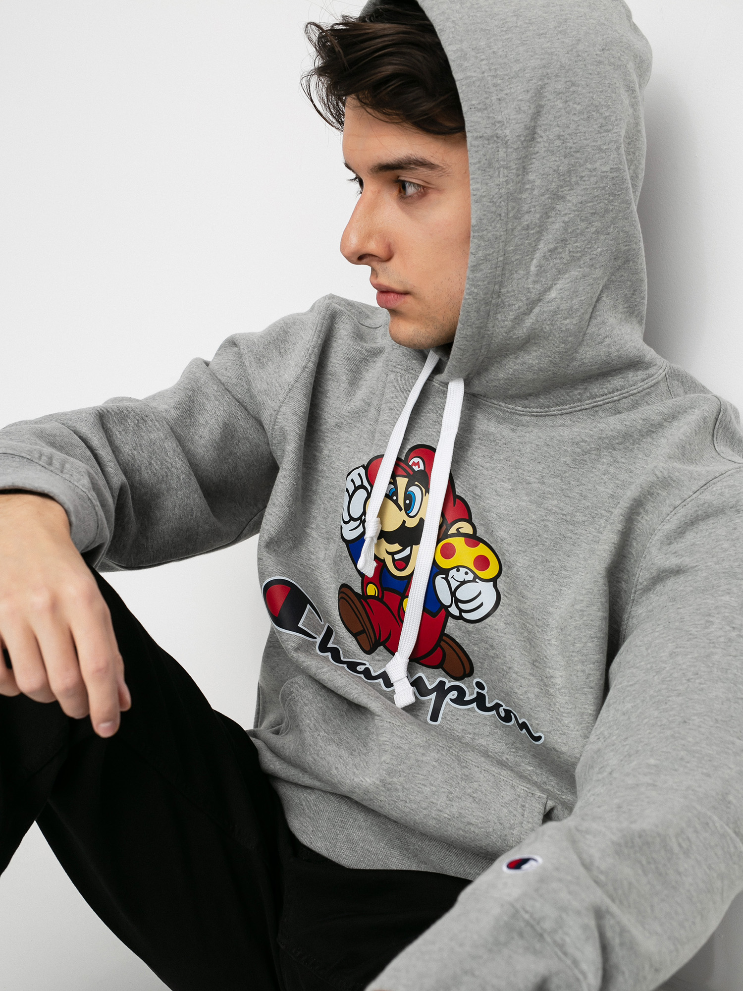 Champion X Nintendo Sweatshirt HD Hoodie grey (oxgm)
