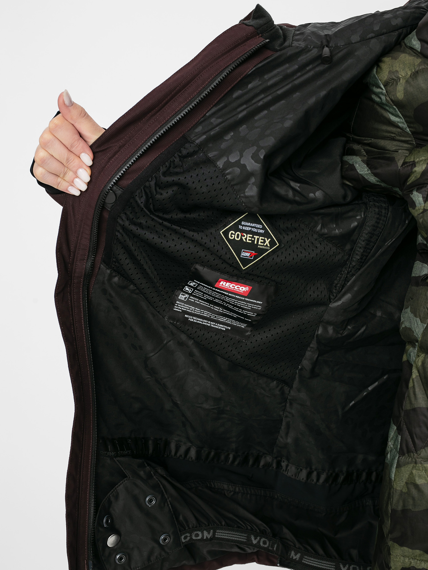 Womens Volcom Iris 3 In 1 Gore Snowboard jacket (black red)