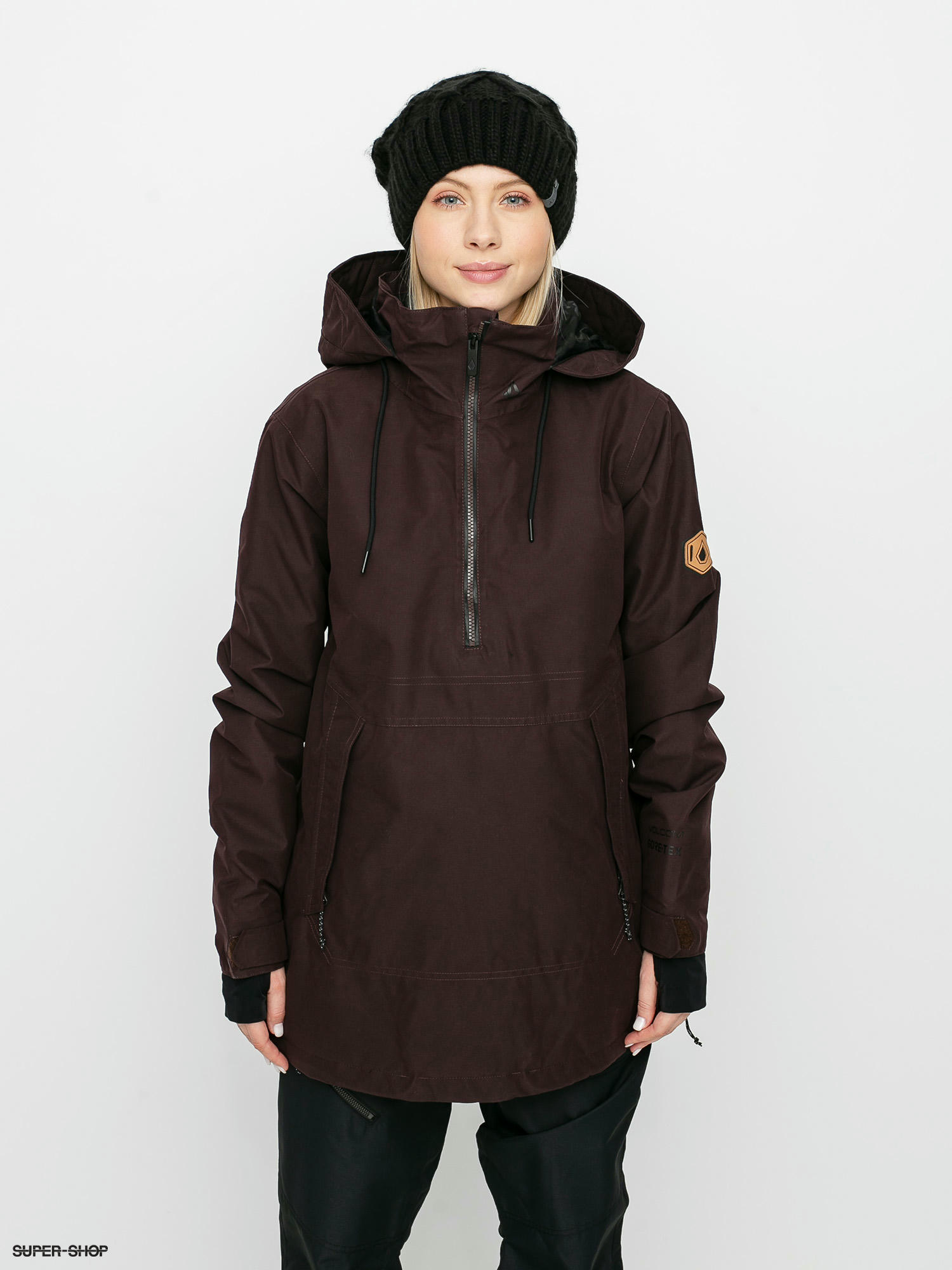 Womens black best sale pullover snowboard jacket