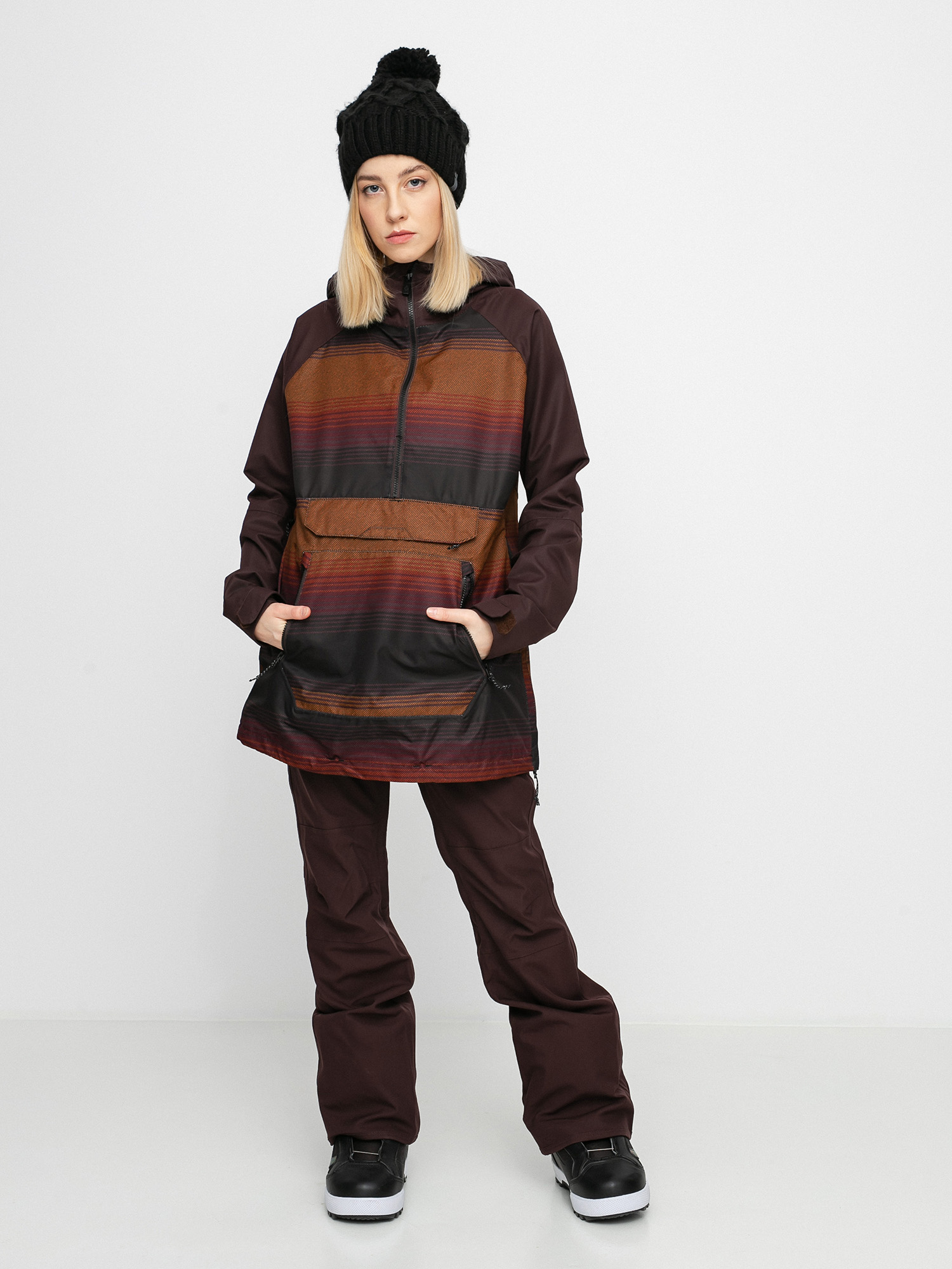 Womens Volcom Mirror Pullover Snowboard jacket (stripe)