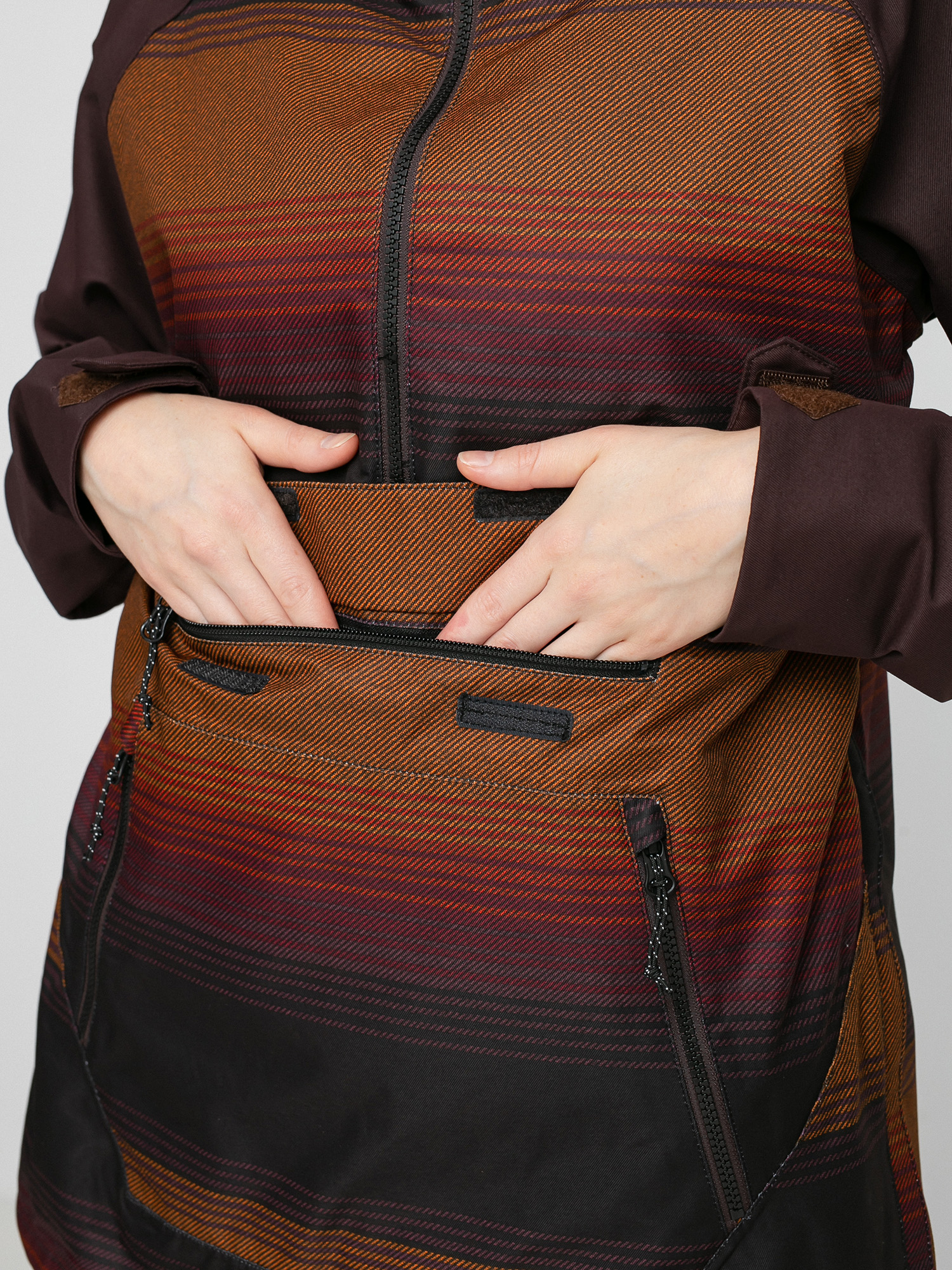 Womens Volcom Mirror Pullover Snowboard jacket (stripe)