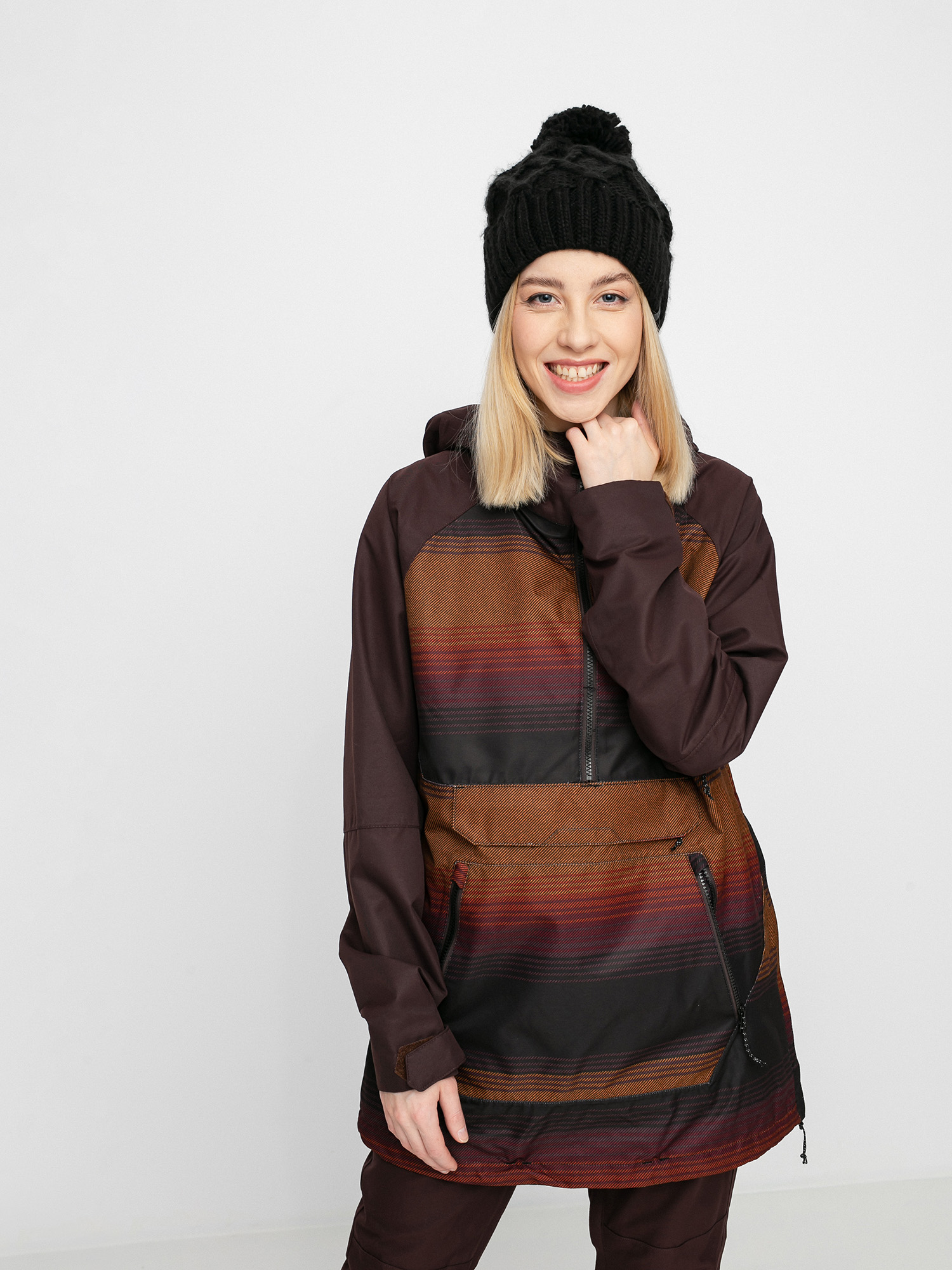 Womens Volcom Mirror Pullover Snowboard jacket (stripe)