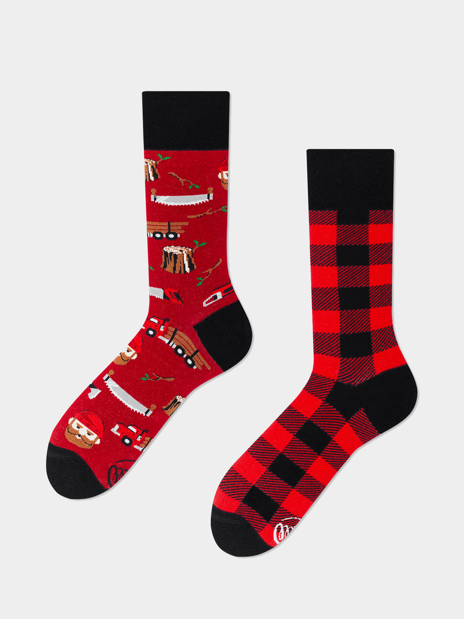Many Mornings Lumberjack Life Socks (red/black)