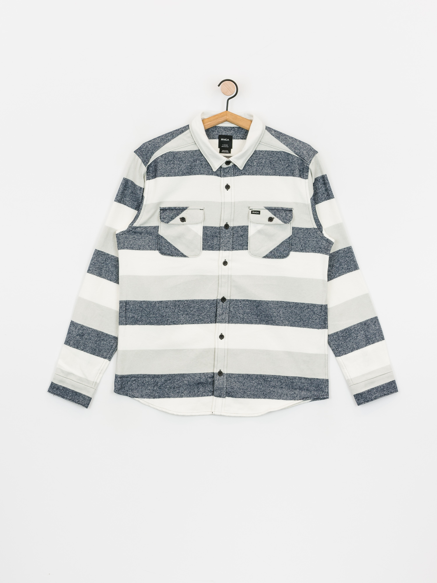 RVCA Shallows Stripe Flan Ls Shirt (mirage)