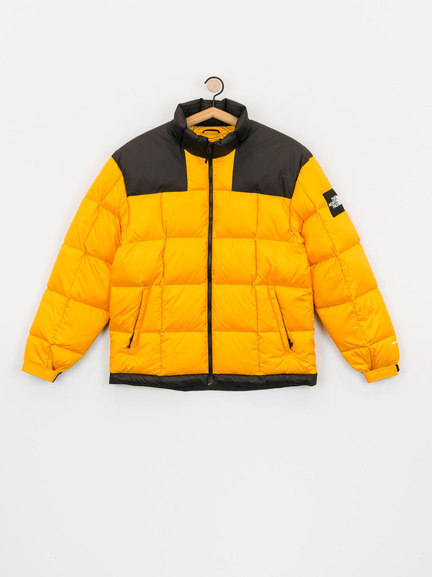 gold north face jacket