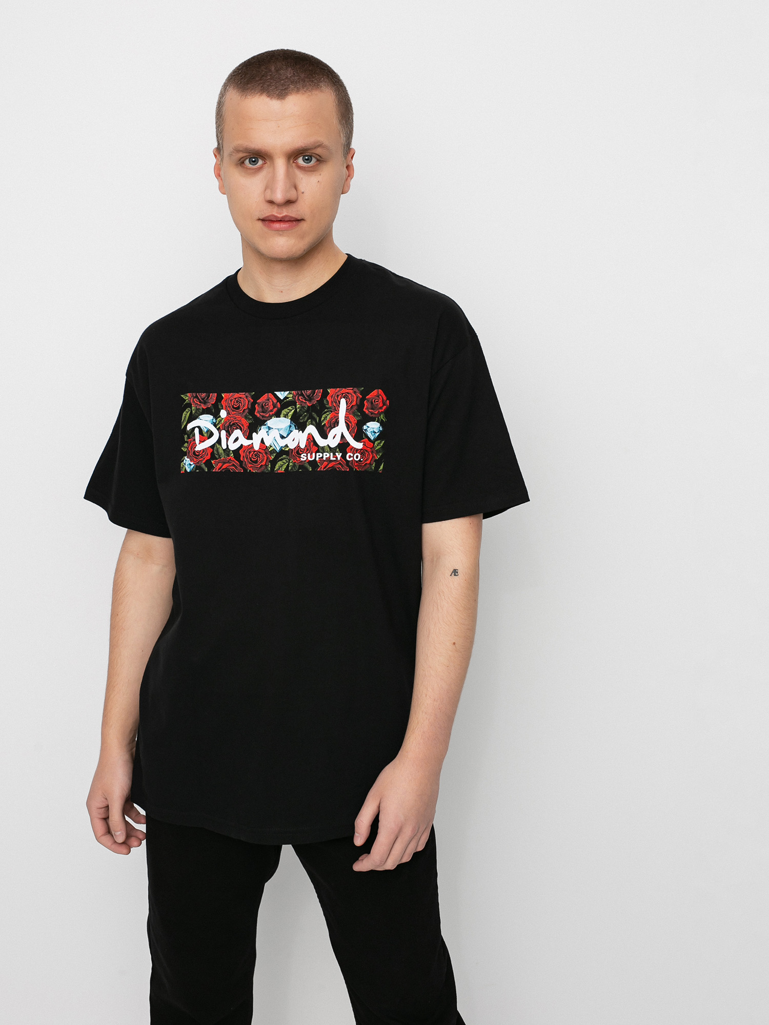 Diamond Supply Co. Roses Box Logo T-shirt (black)