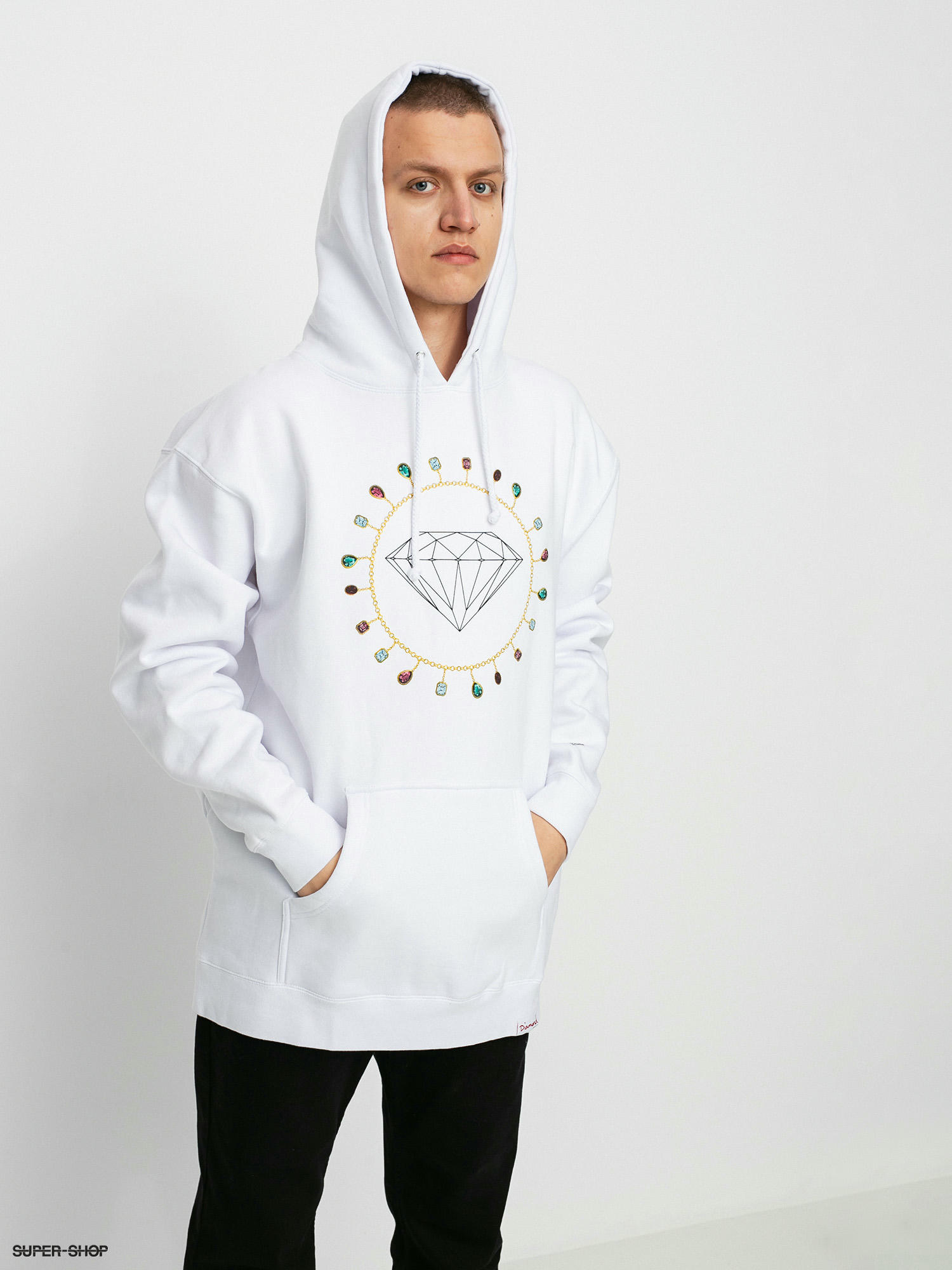 Diamond Supply Co. Diamond Chain HD Hoodie white white