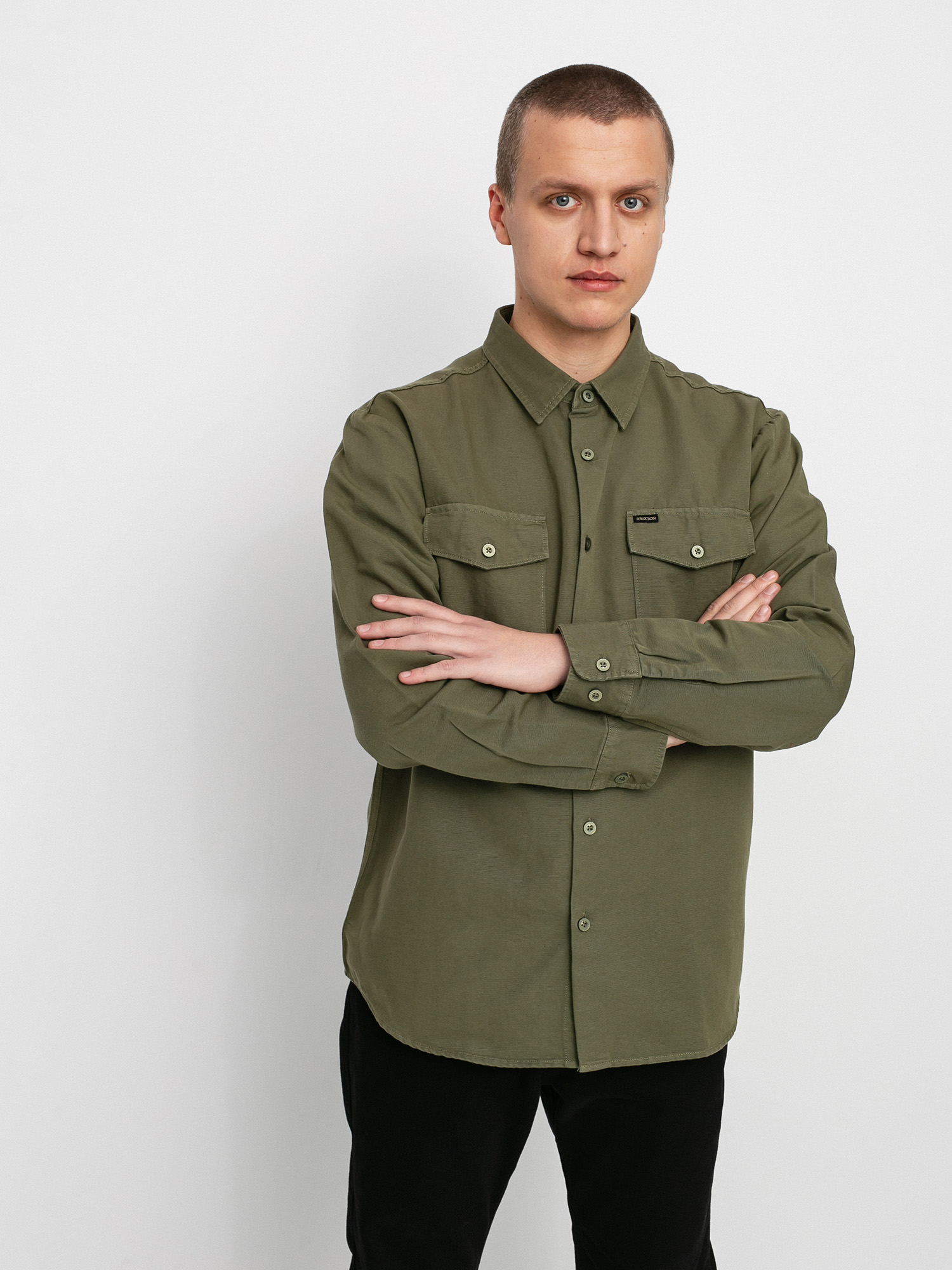 Brixton Davis Reserve Ls Shirt (military olive)