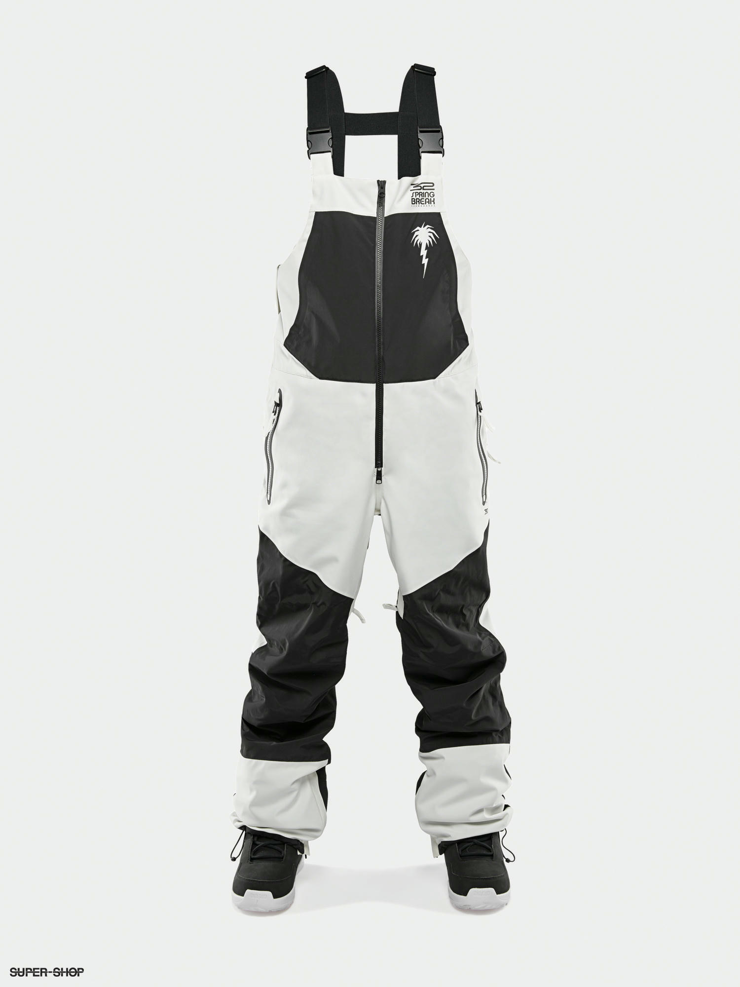 white bib snow pants