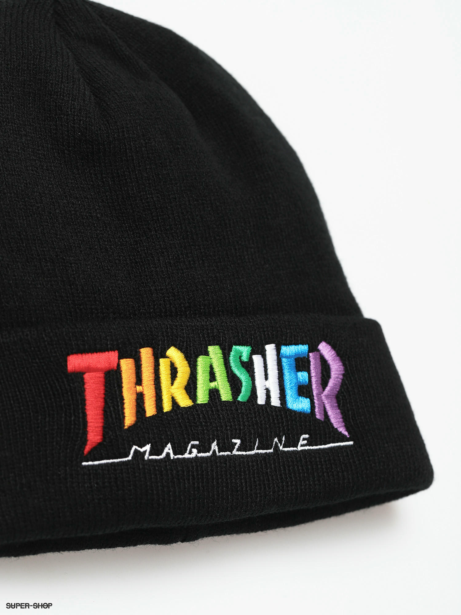 thrasher rainbow mag beanie