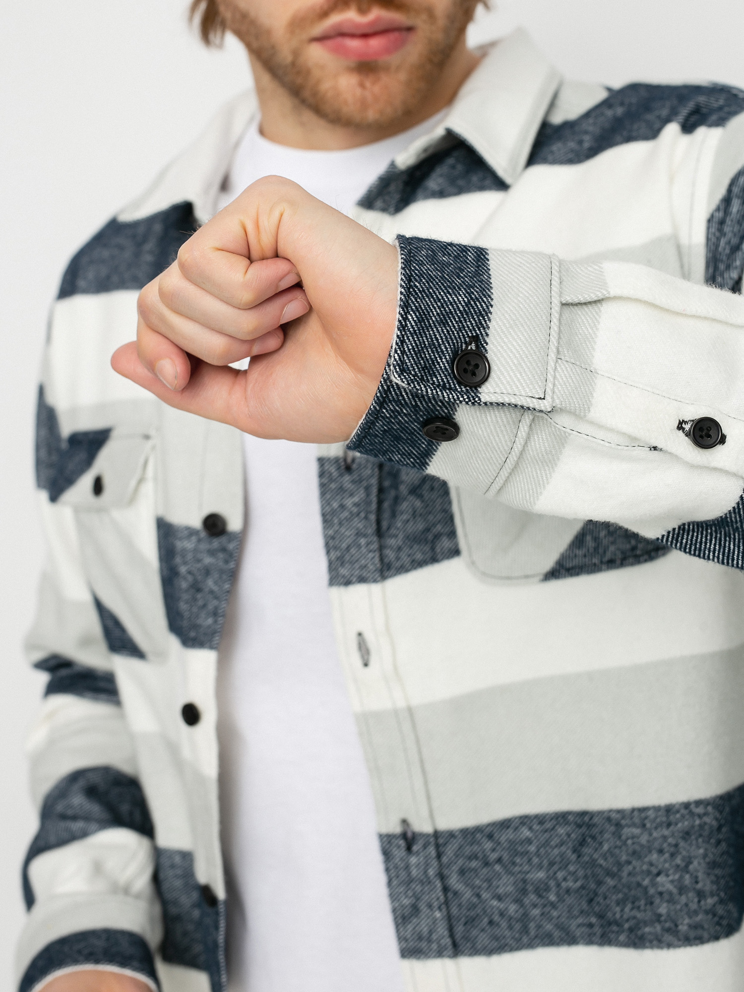 RVCA Shallows Stripe Flan Ls Shirt (mirage)