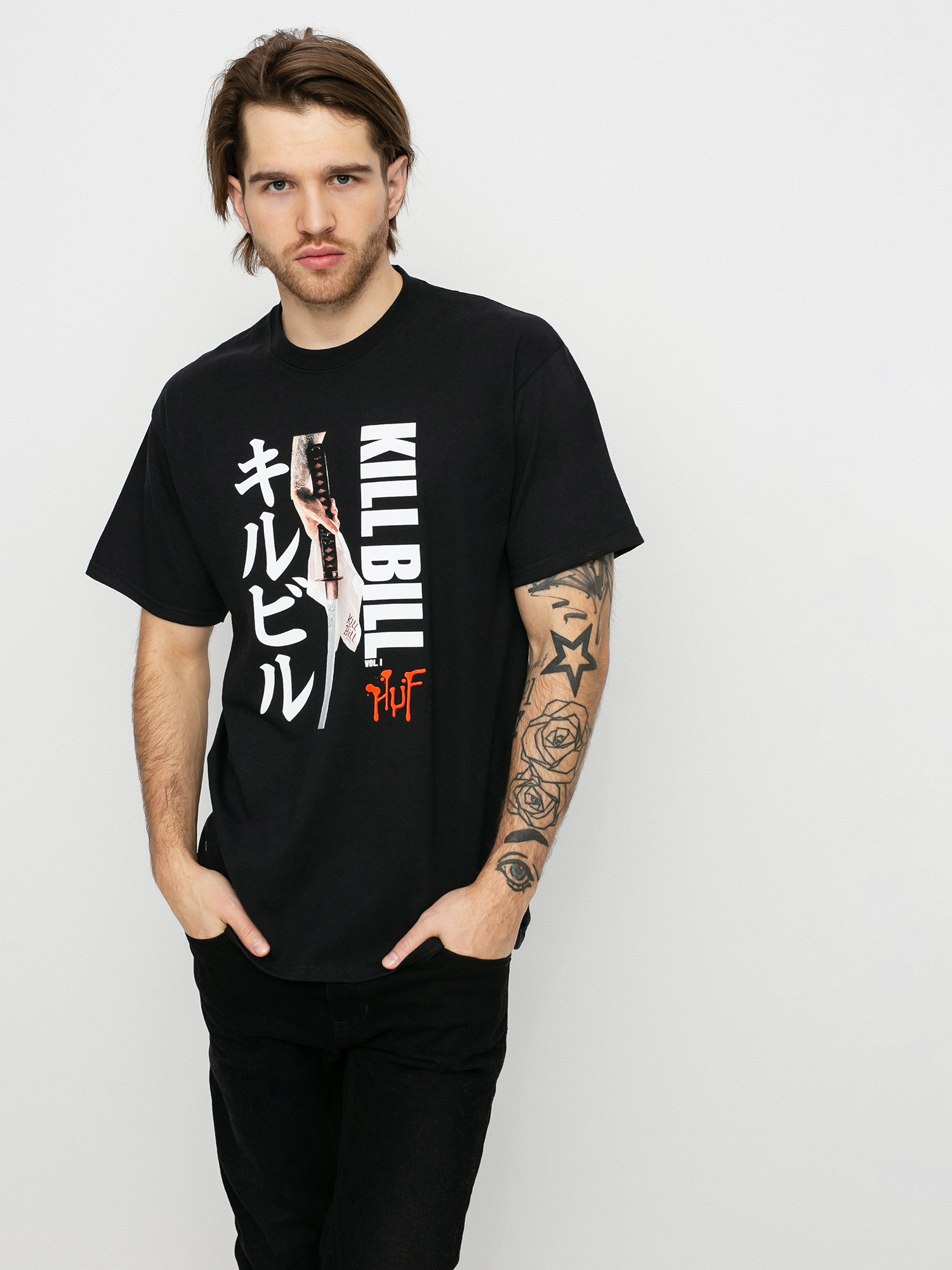 【激レア】HUF × キルビル コラボ Tシャツ Mサイズ 黒 HUF X Kill Bill Chapters T-shirt - black (black)