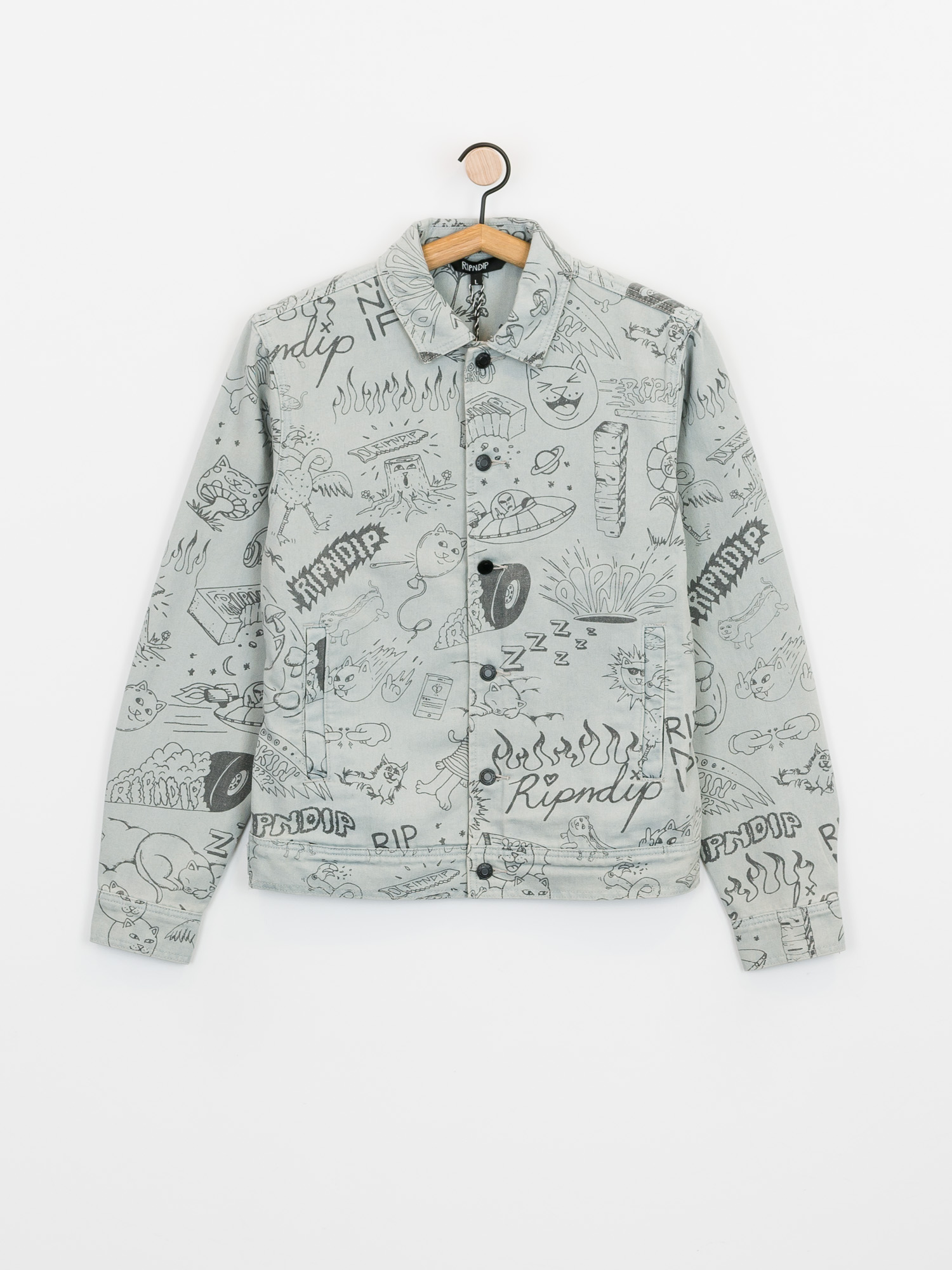 RipNDip Sharpie Denim Jacket grey (light denim wash)